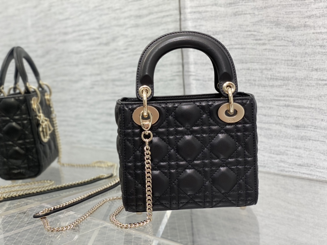 lady D*or mini-lambskin leather-17*15*8cm