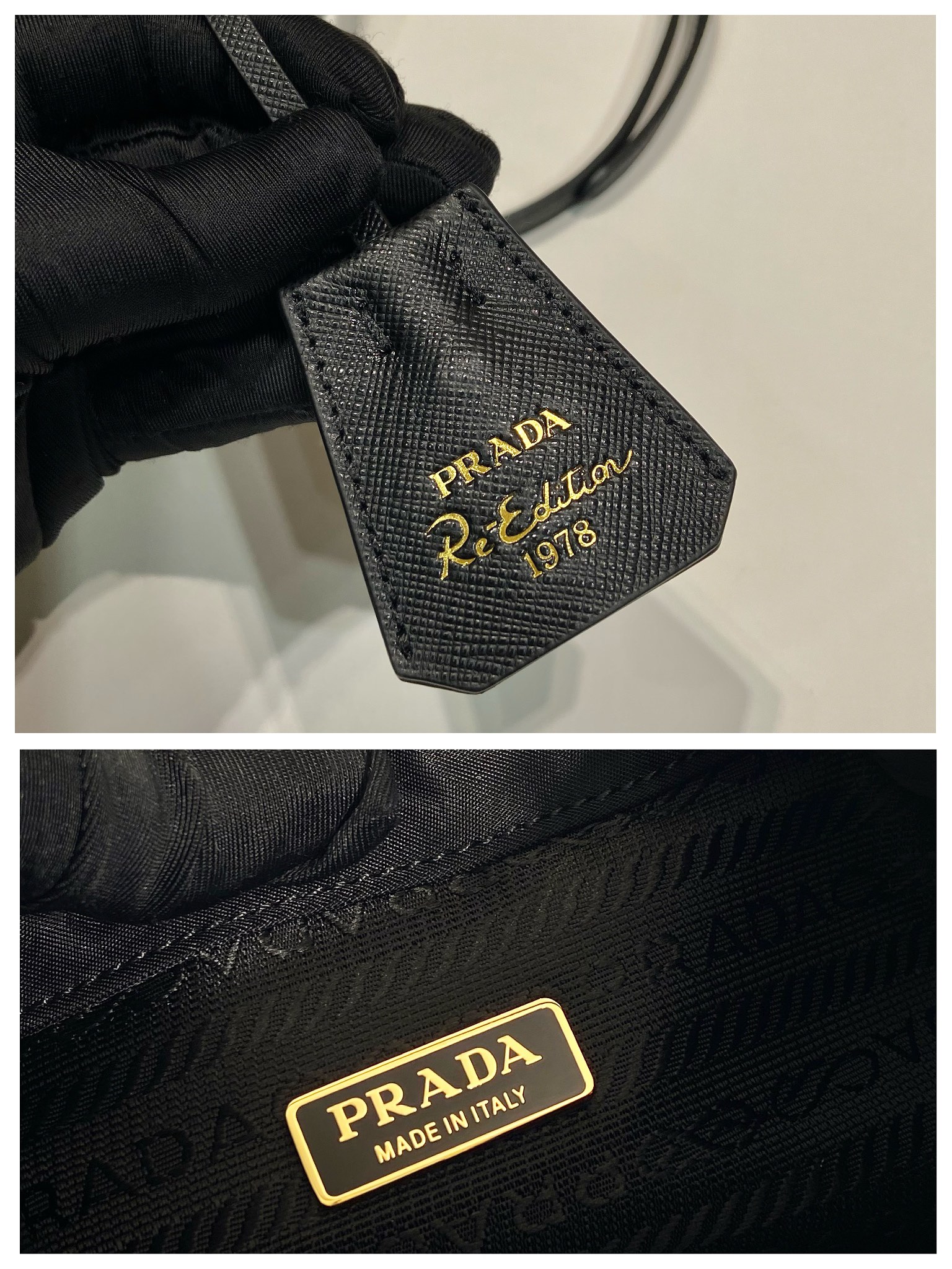 Pra*a 1be067 bucket bag-15.5*19.5*10cm