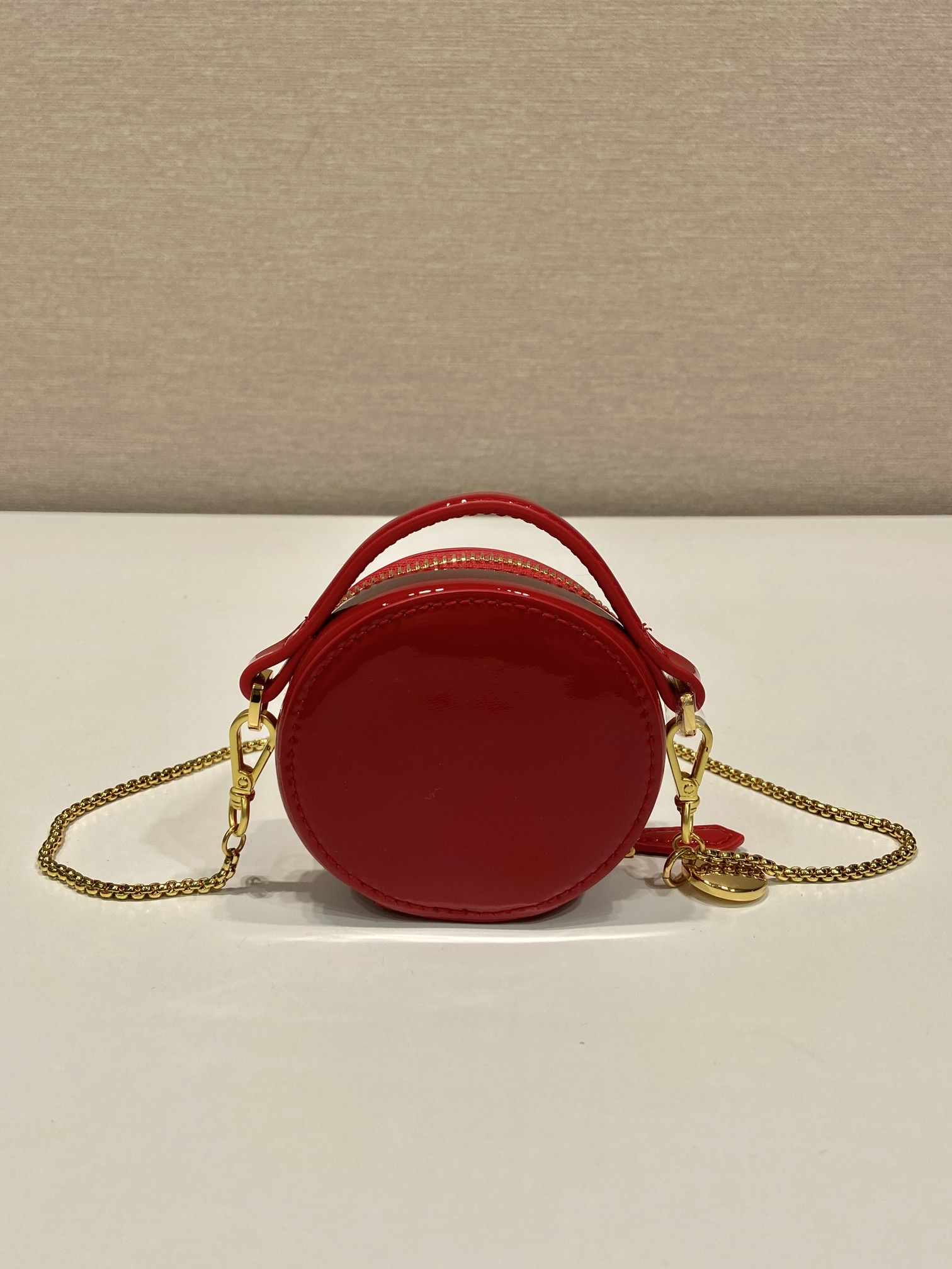 Pra*a 1nr023 mini round bag-8*8*3.5cm