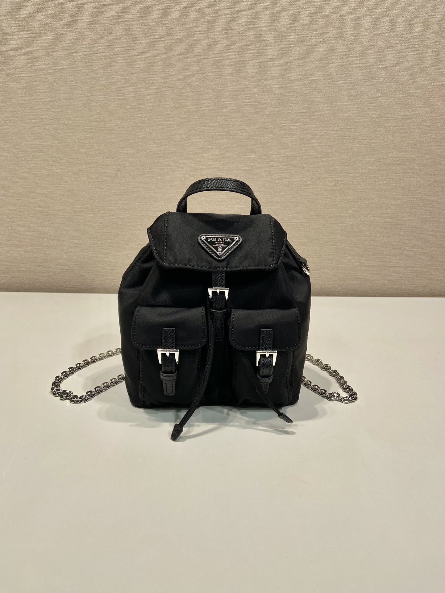 Pra*a re-nylon 1bh029 backpack-17*18.5*8cm