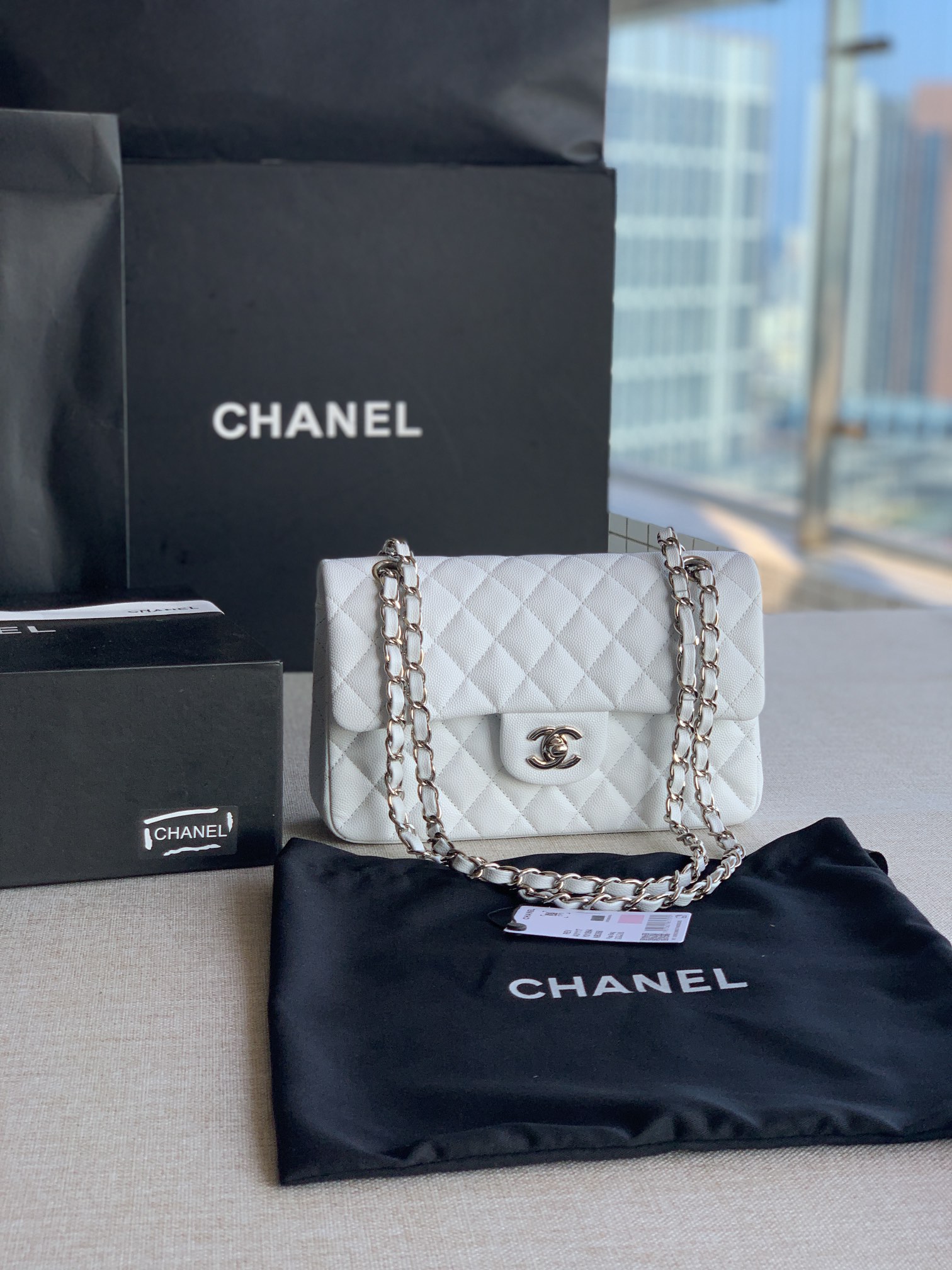 Ch@nel Flap Bag-Caviar-23CM