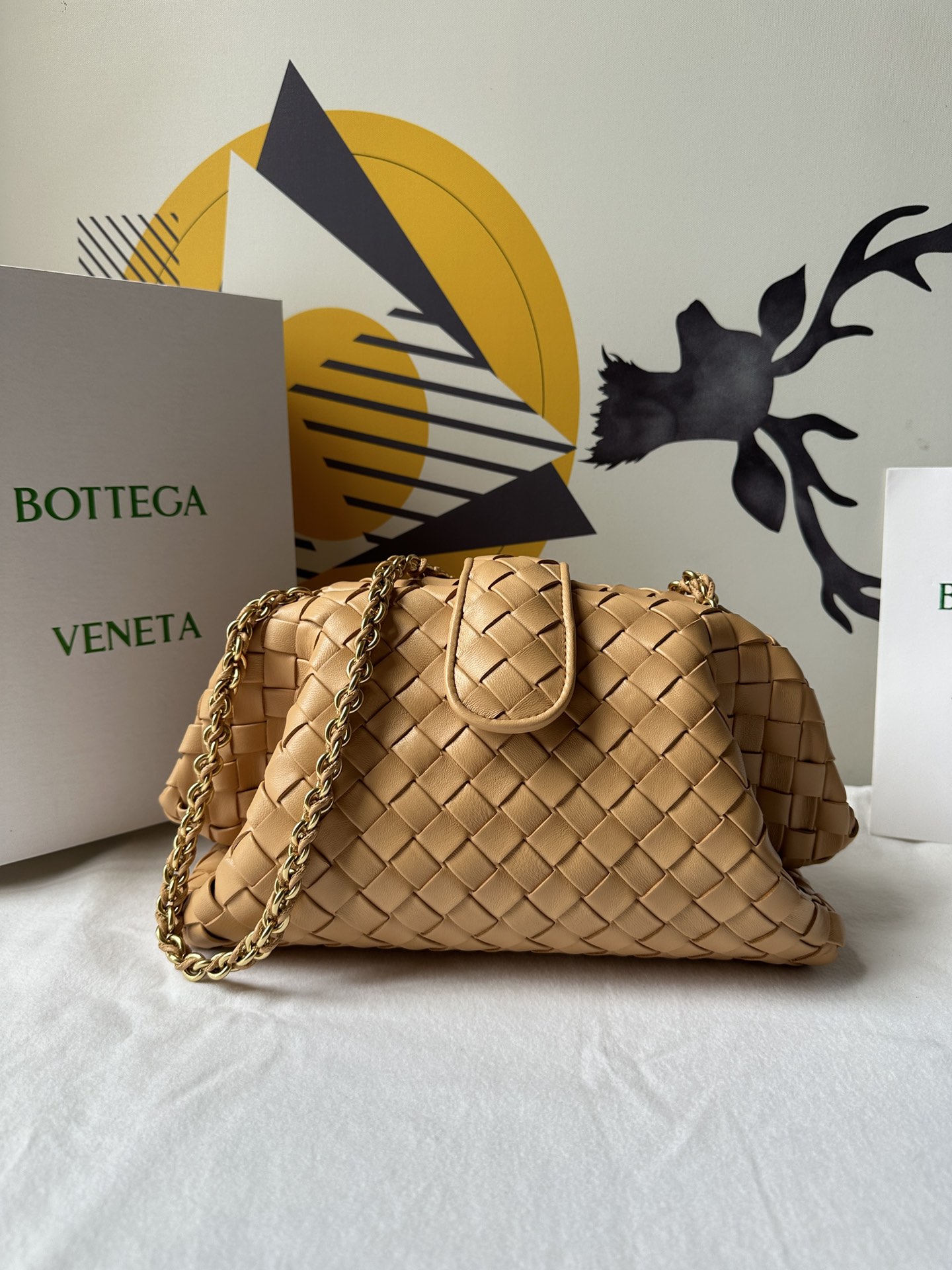 b0tte*a Ven*ta lauren 1980 teen leather clutch-31.5*16.5*11cm