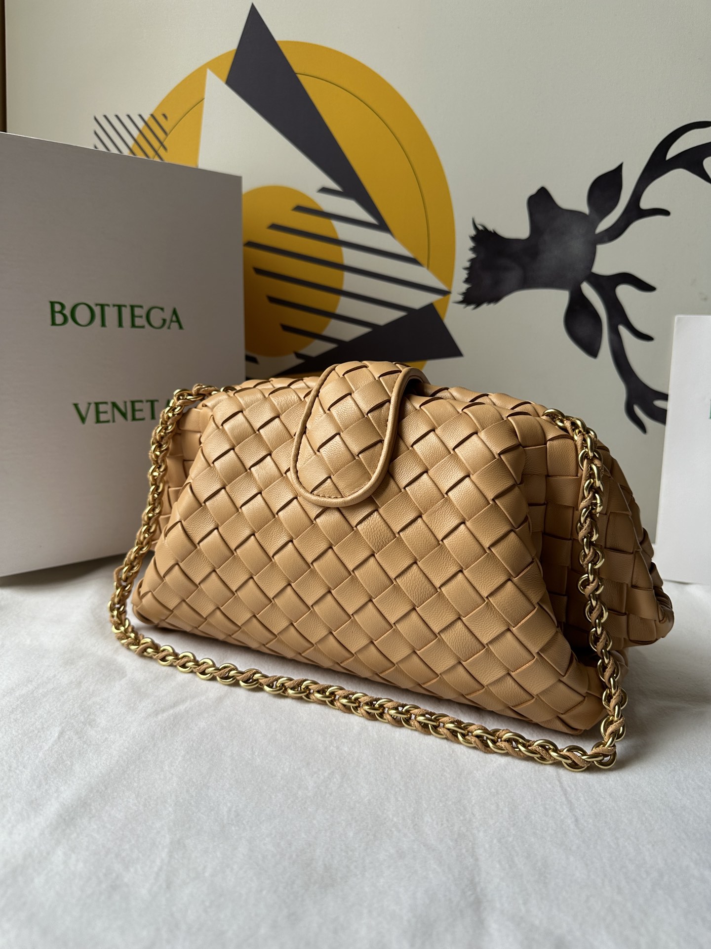 b0tte*a Ven*ta lauren 1980 teen leather clutch-31.5*16.5*11cm