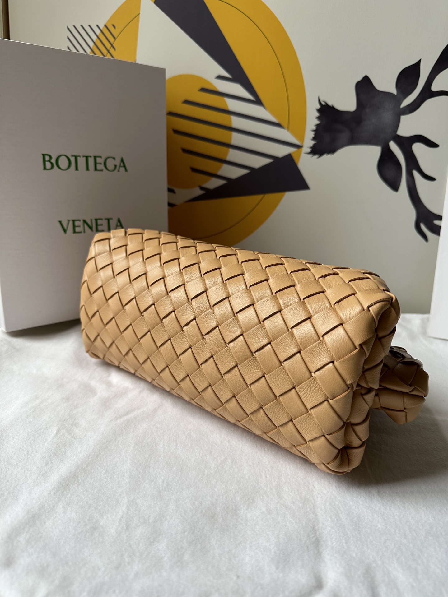 b0tte*a Ven*ta lauren 1980 teen leather clutch-31.5*16.5*11cm