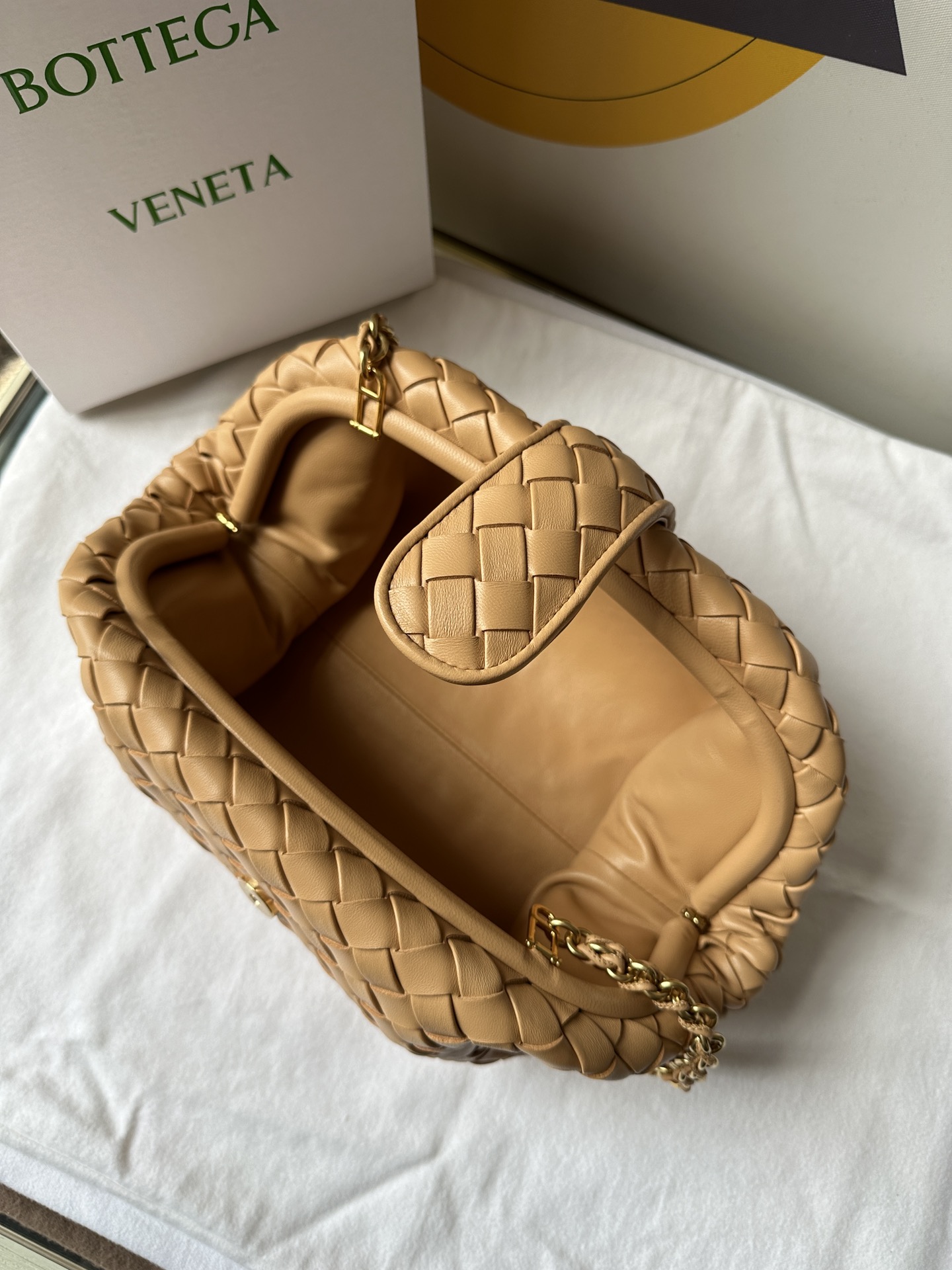 b0tte*a Ven*ta lauren 1980 teen leather clutch-31.5*16.5*11cm