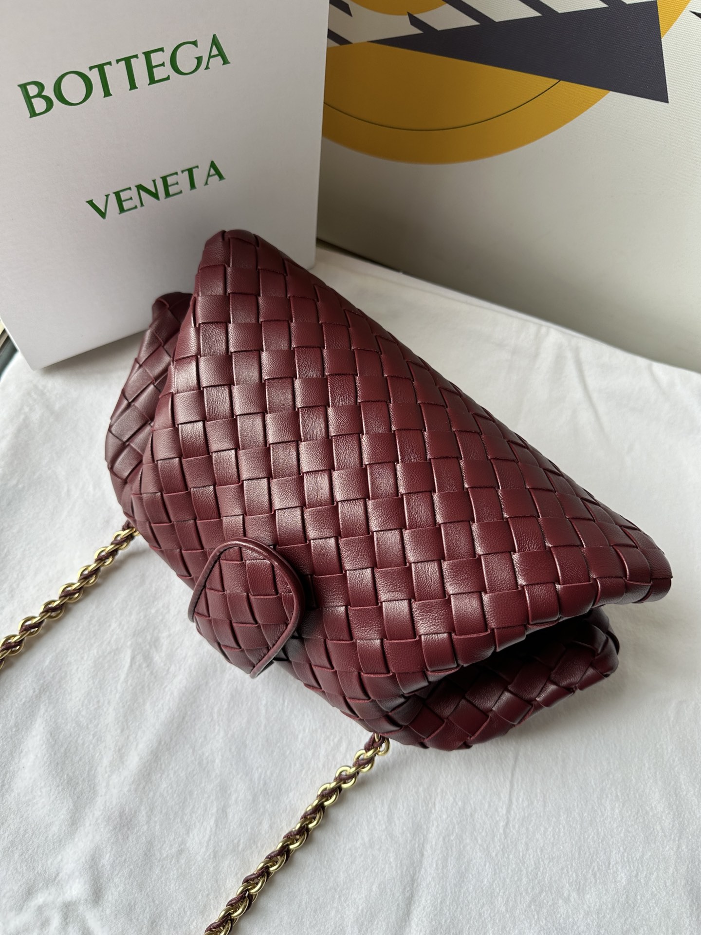 b0tte*a Ven*ta lauren 1980 teen leather clutch-31.5*16.5*11cm