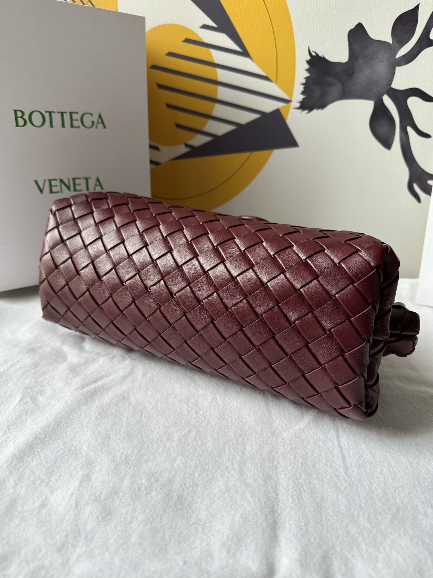 b0tte*a Ven*ta lauren 1980 teen leather clutch-31.5*16.5*11cm