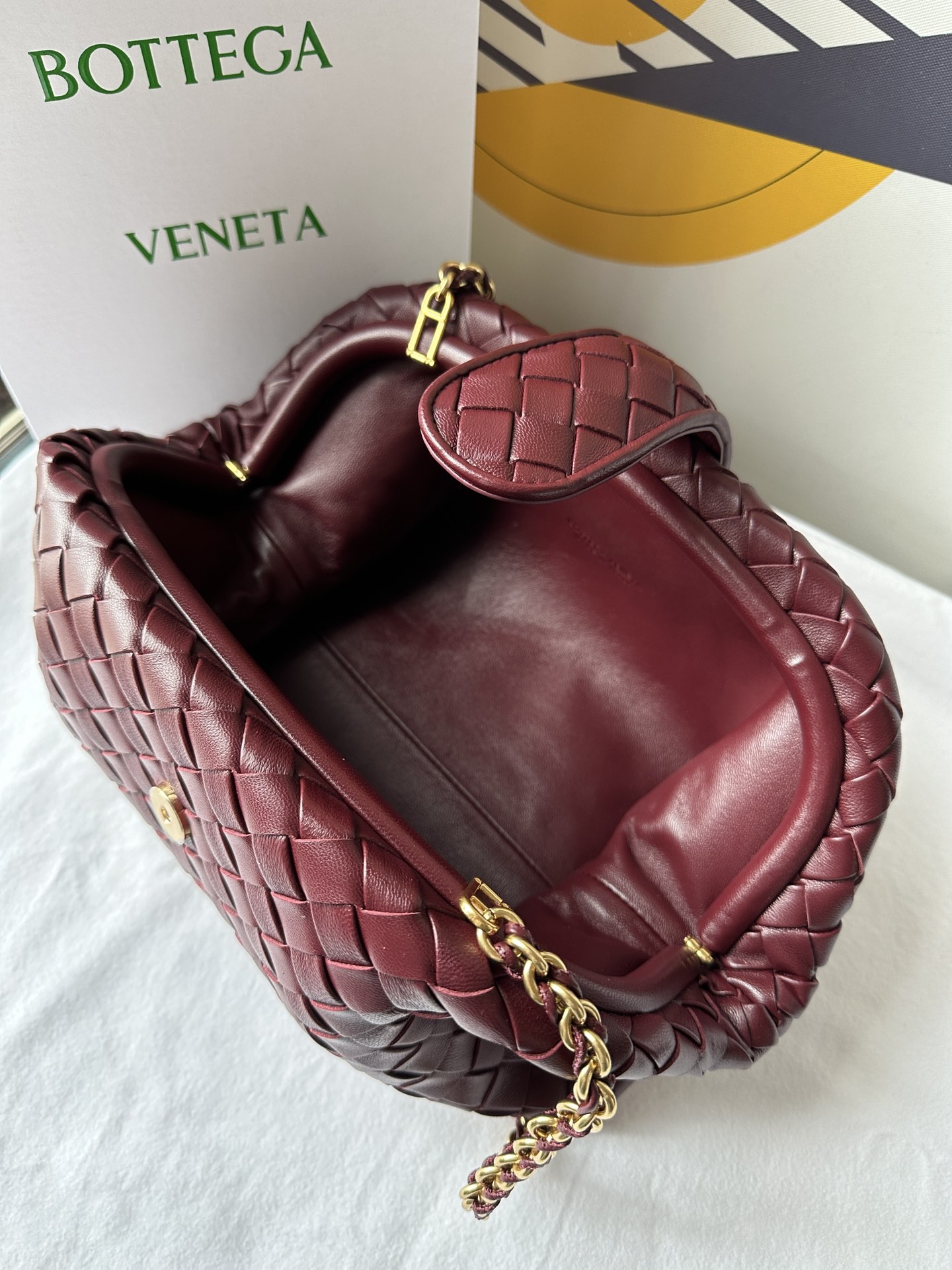 b0tte*a Ven*ta lauren 1980 teen leather clutch-31.5*16.5*11cm