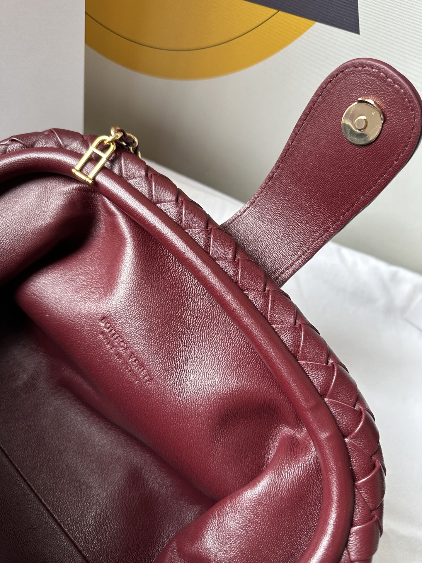 b0tte*a Ven*ta lauren 1980 teen leather clutch-31.5*16.5*11cm