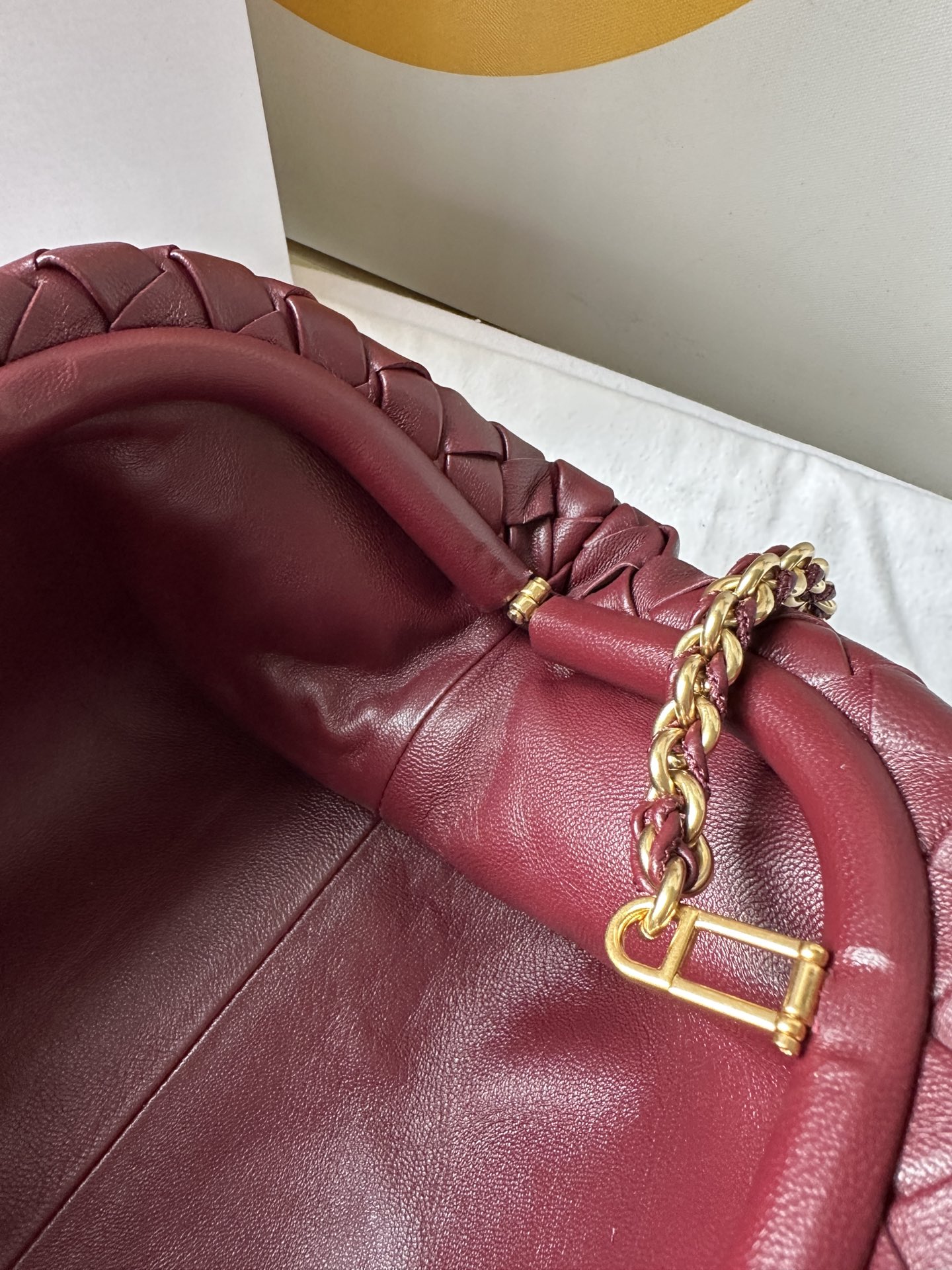 b0tte*a Ven*ta lauren 1980 teen leather clutch-31.5*16.5*11cm