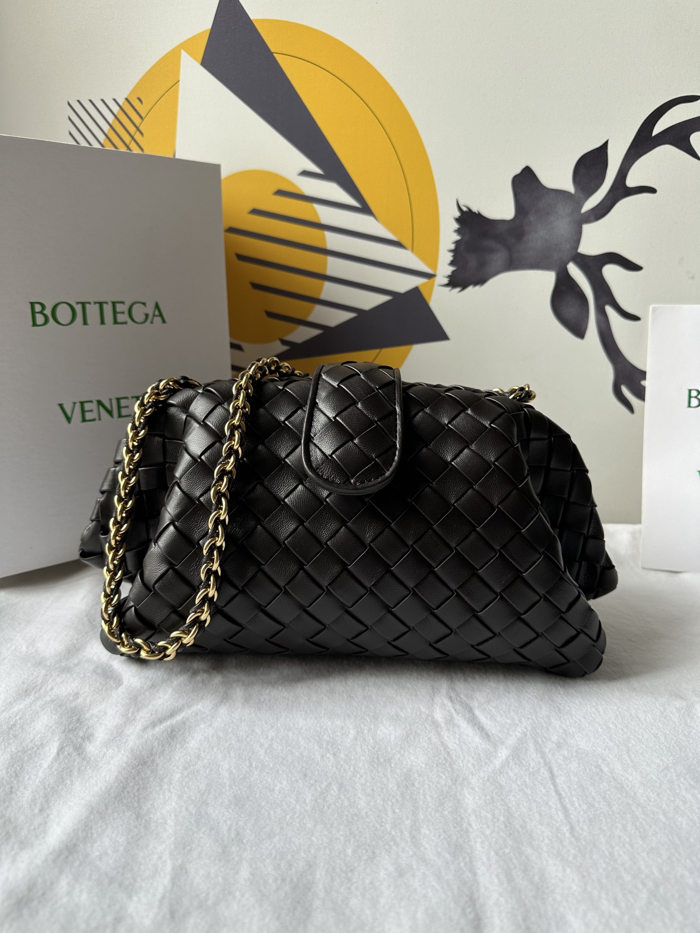 b0tte*a Ven*ta lauren 1980 teen leather clutch-31.5*16.5*11cm