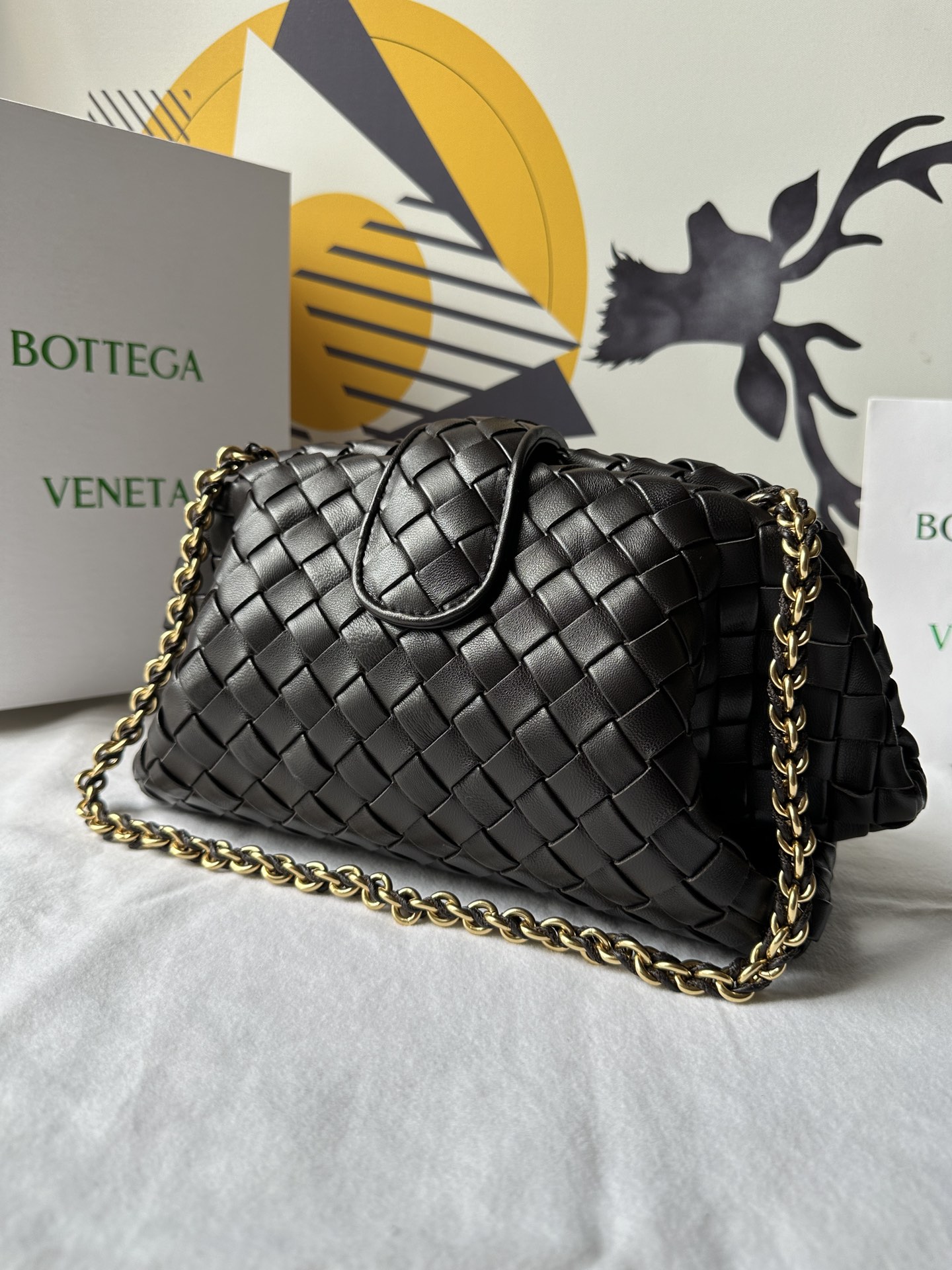 b0tte*a Ven*ta lauren 1980 teen leather clutch-31.5*16.5*11cm