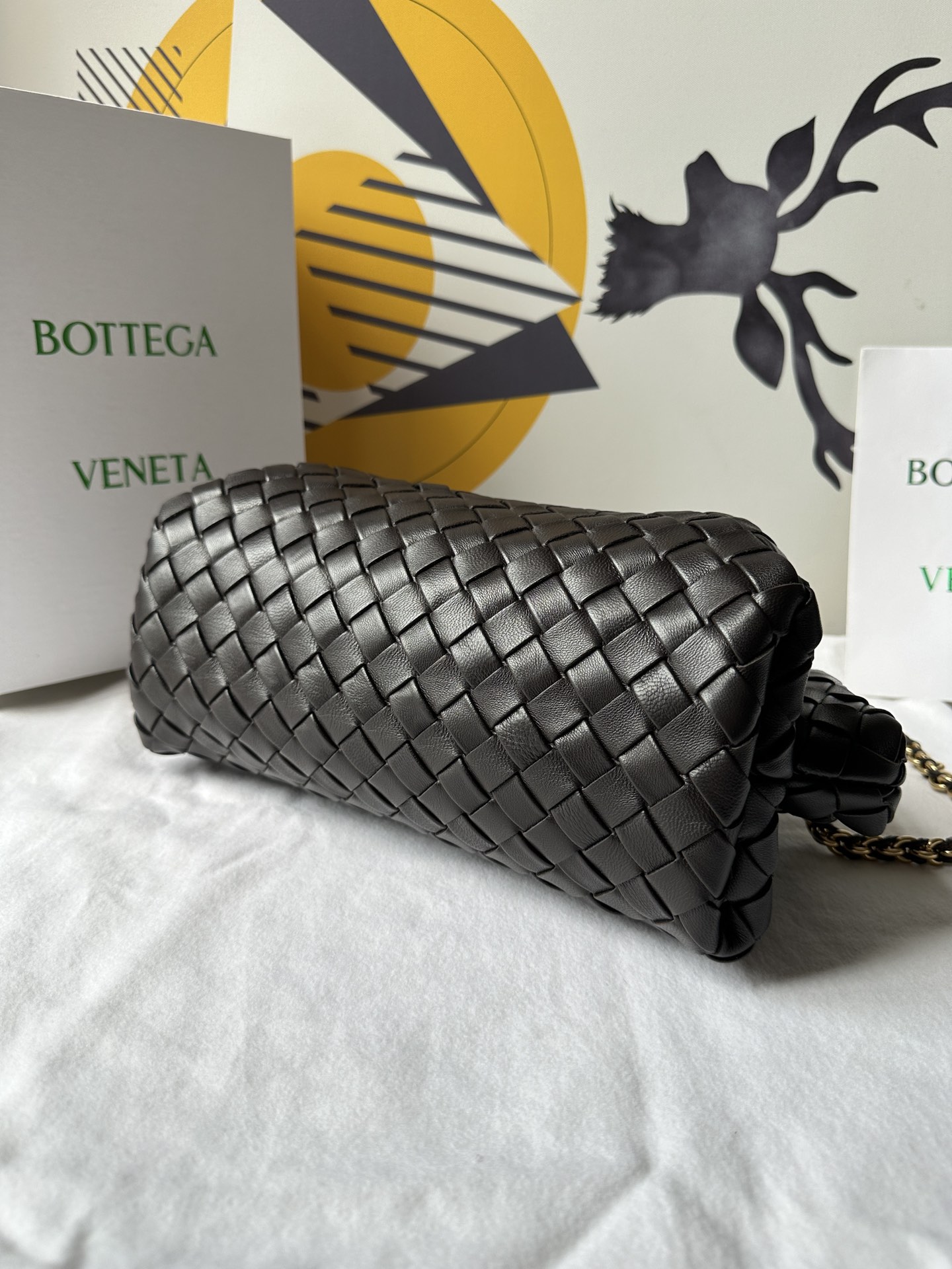 b0tte*a Ven*ta lauren 1980 teen leather clutch-31.5*16.5*11cm