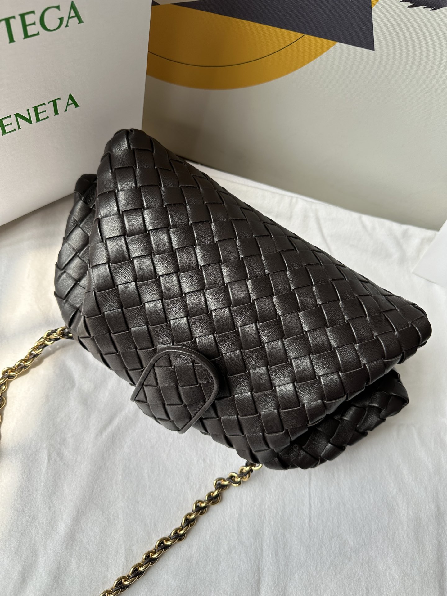 b0tte*a Ven*ta lauren 1980 teen leather clutch-31.5*16.5*11cm