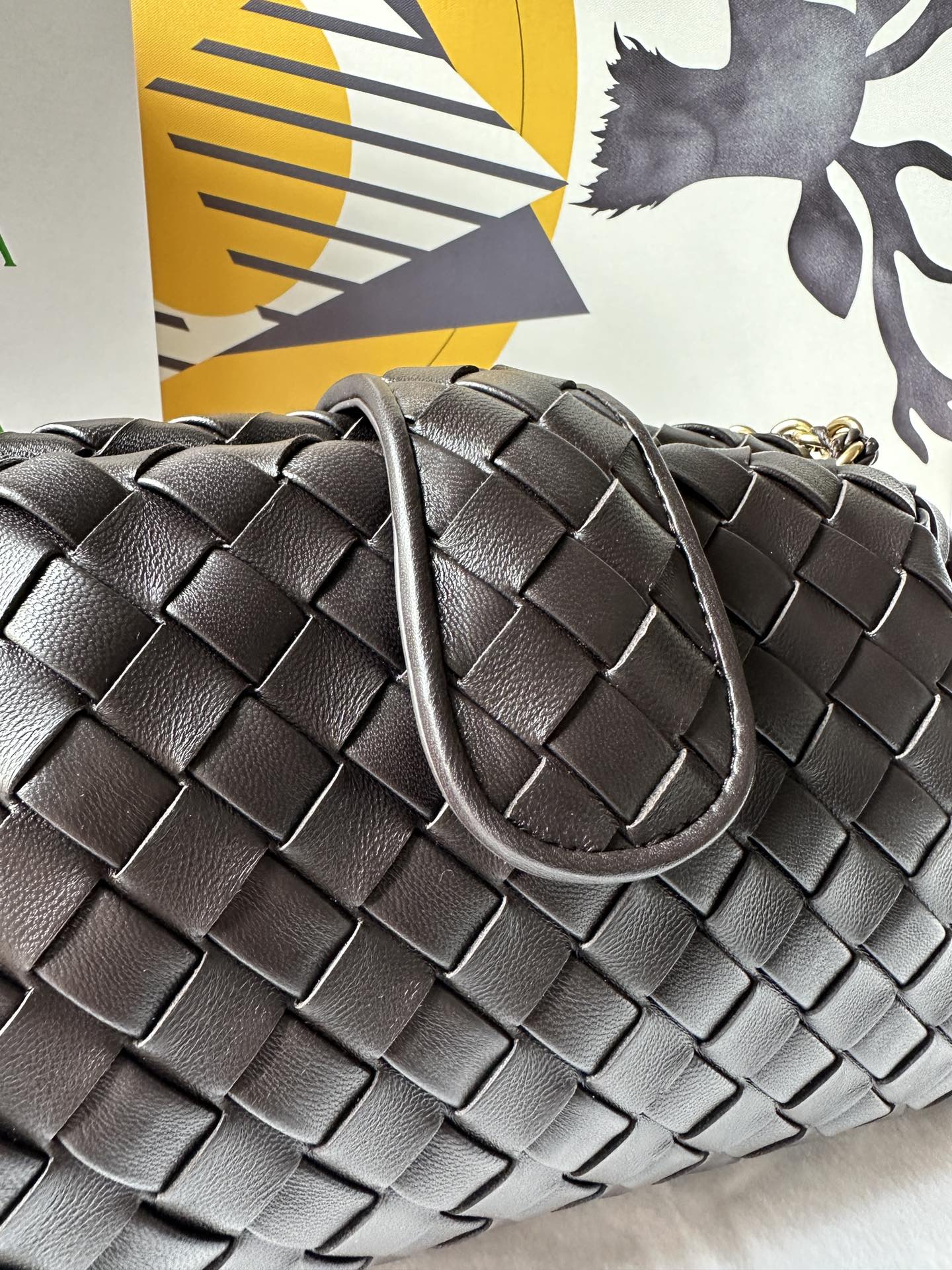b0tte*a Ven*ta lauren 1980 teen leather clutch-31.5*16.5*11cm
