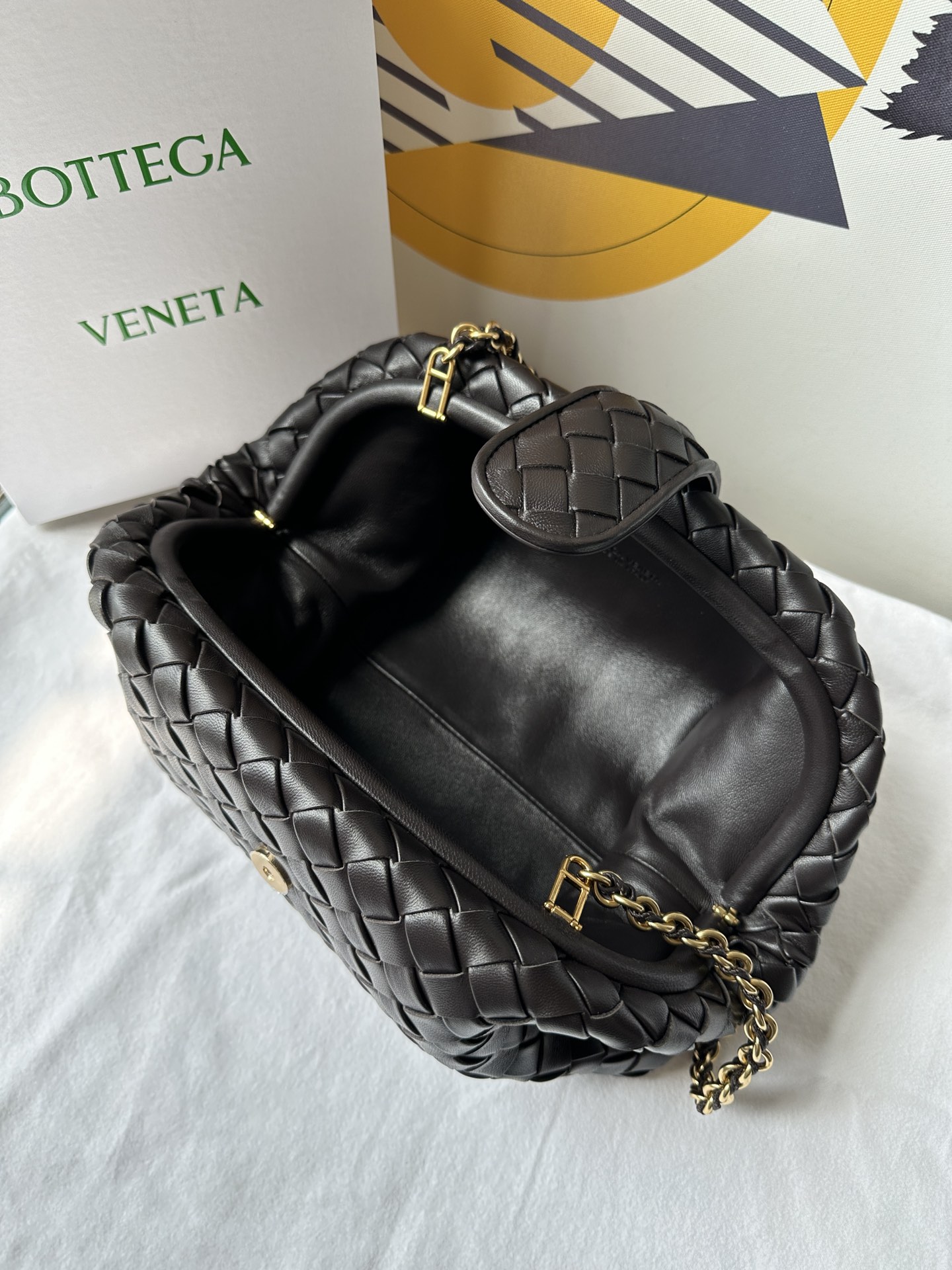 b0tte*a Ven*ta lauren 1980 teen leather clutch-31.5*16.5*11cm