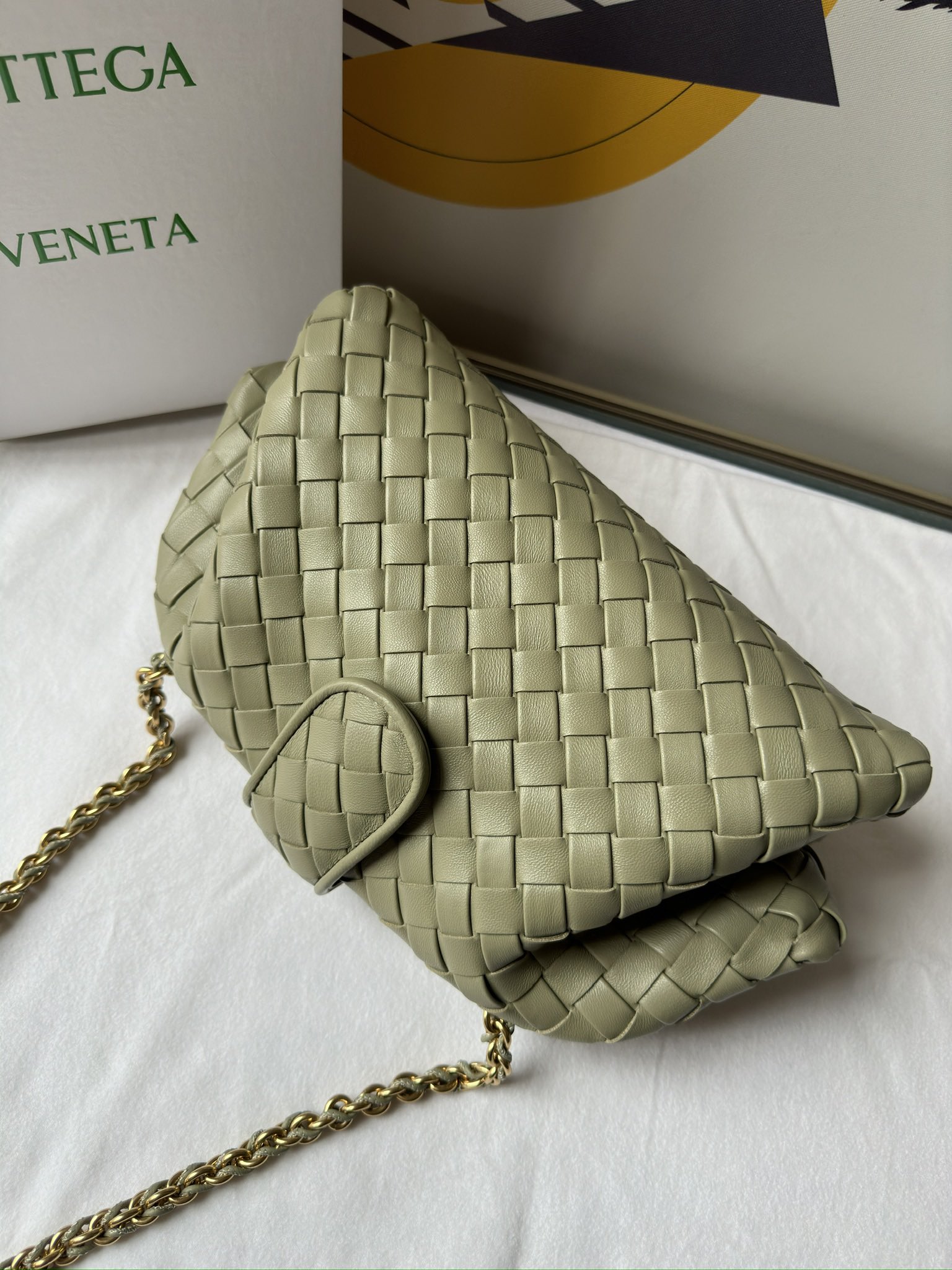 b0tte*a Ven*ta lauren 1980 teen leather clutch-31.5*16.5*11cm