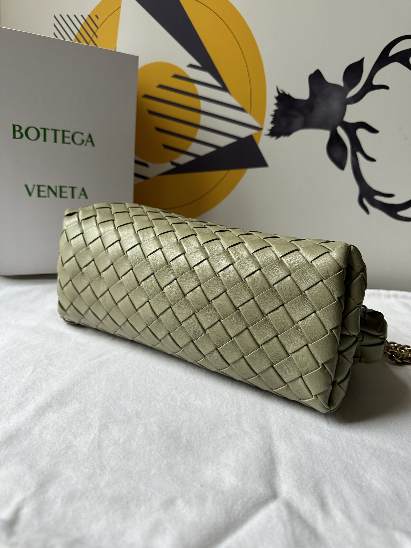b0tte*a Ven*ta lauren 1980 teen leather clutch-31.5*16.5*11cm