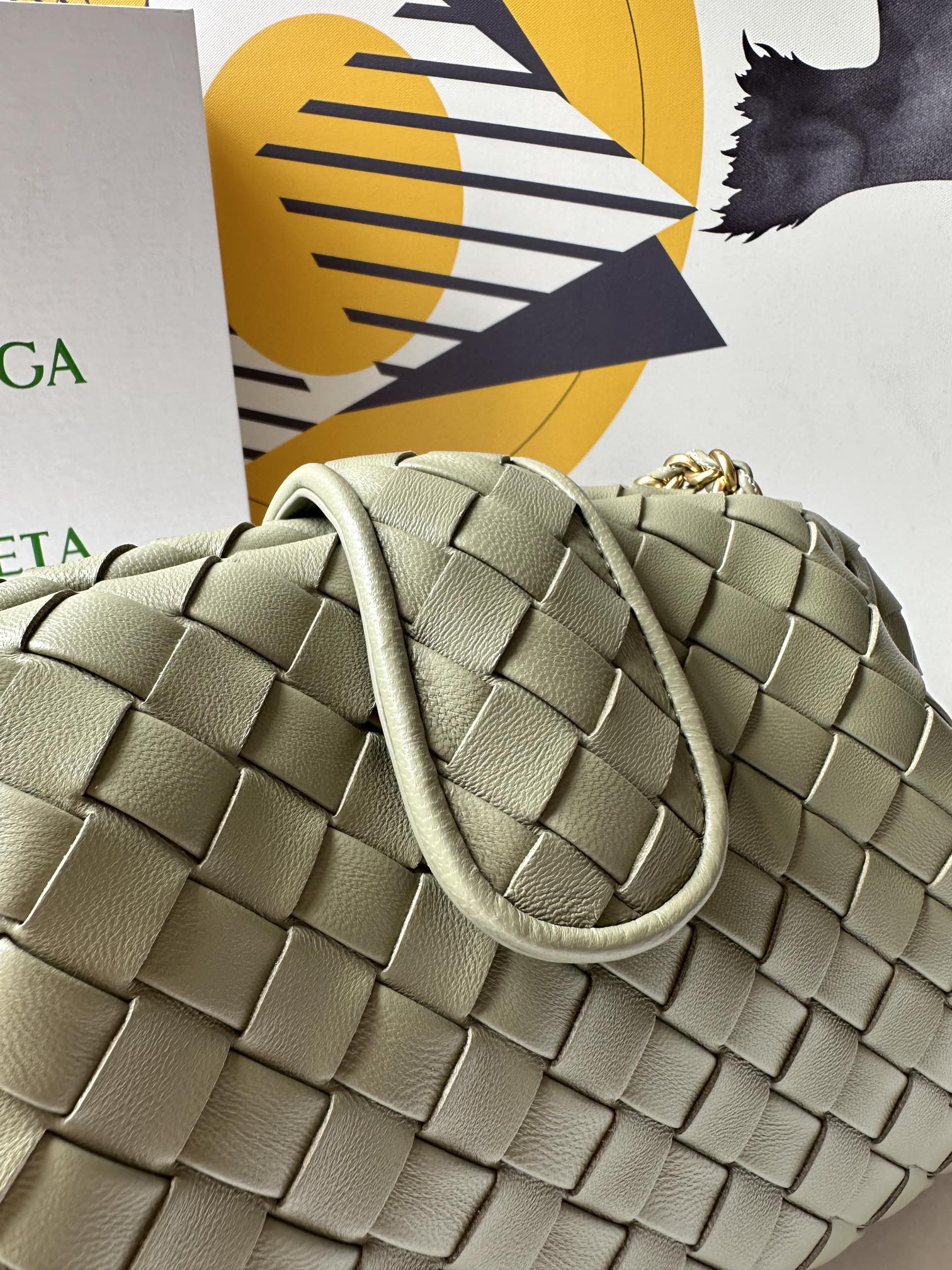b0tte*a Ven*ta lauren 1980 teen leather clutch-31.5*16.5*11cm