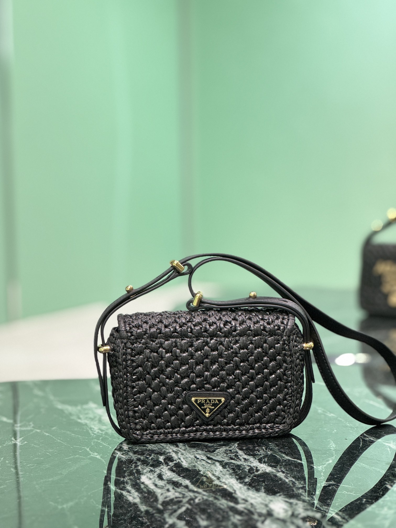Pra*a woven bag-1bd362-6*12*6cm