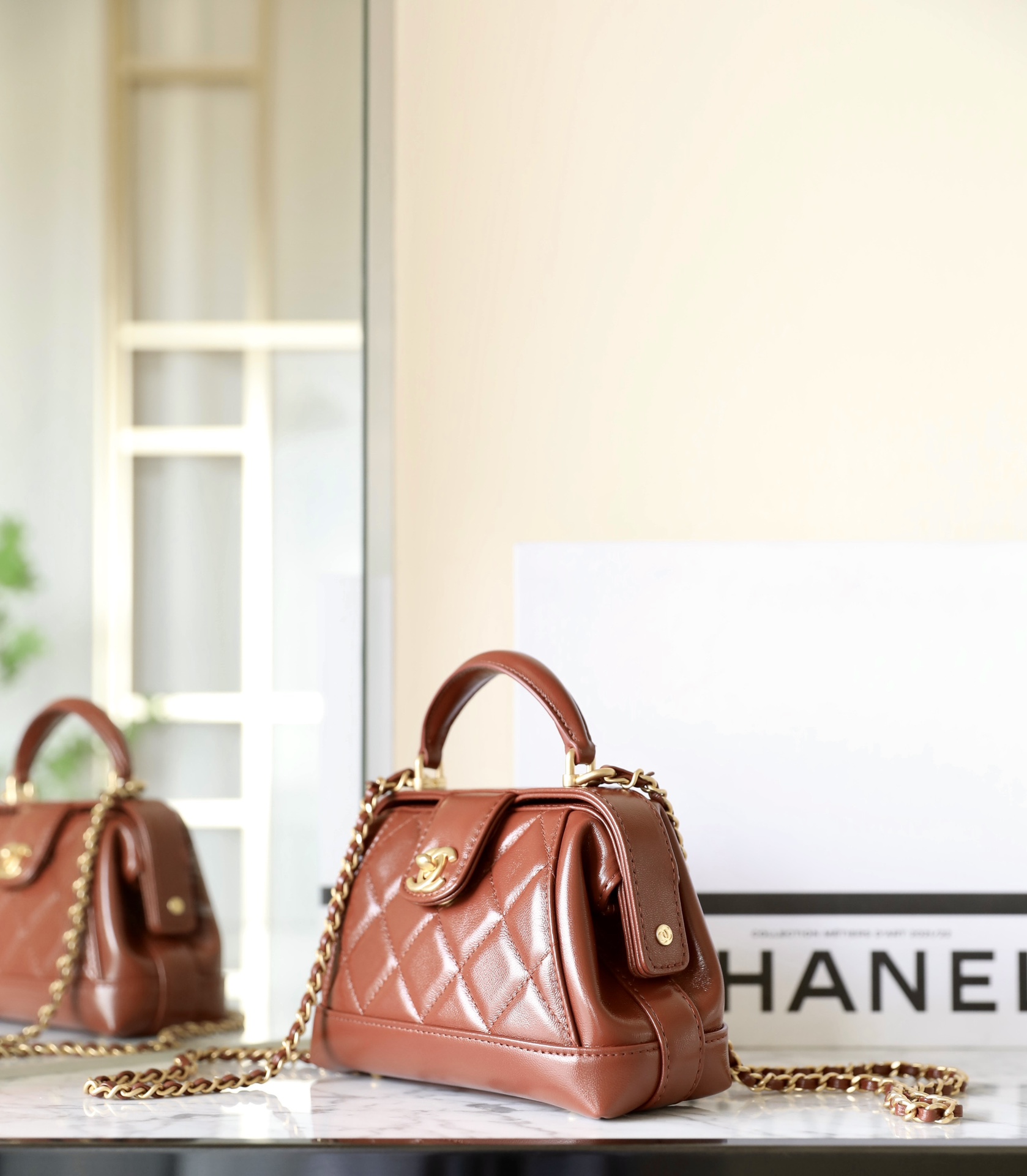 Ch@nel Bag With Top Handle-12*18*7CM