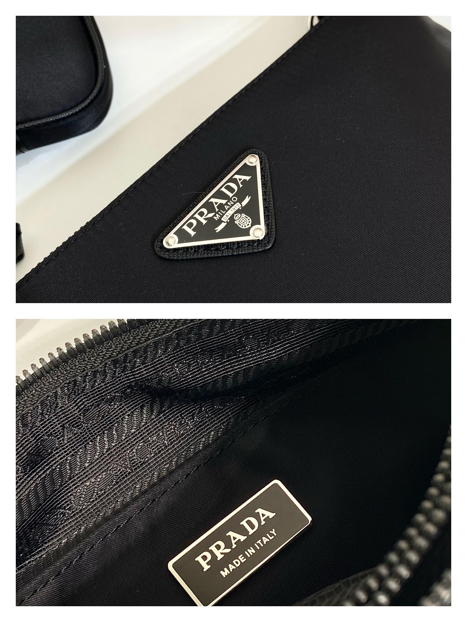 Pra*a re-nylon and saffiano leather bag-2vh120-25*18*4cm