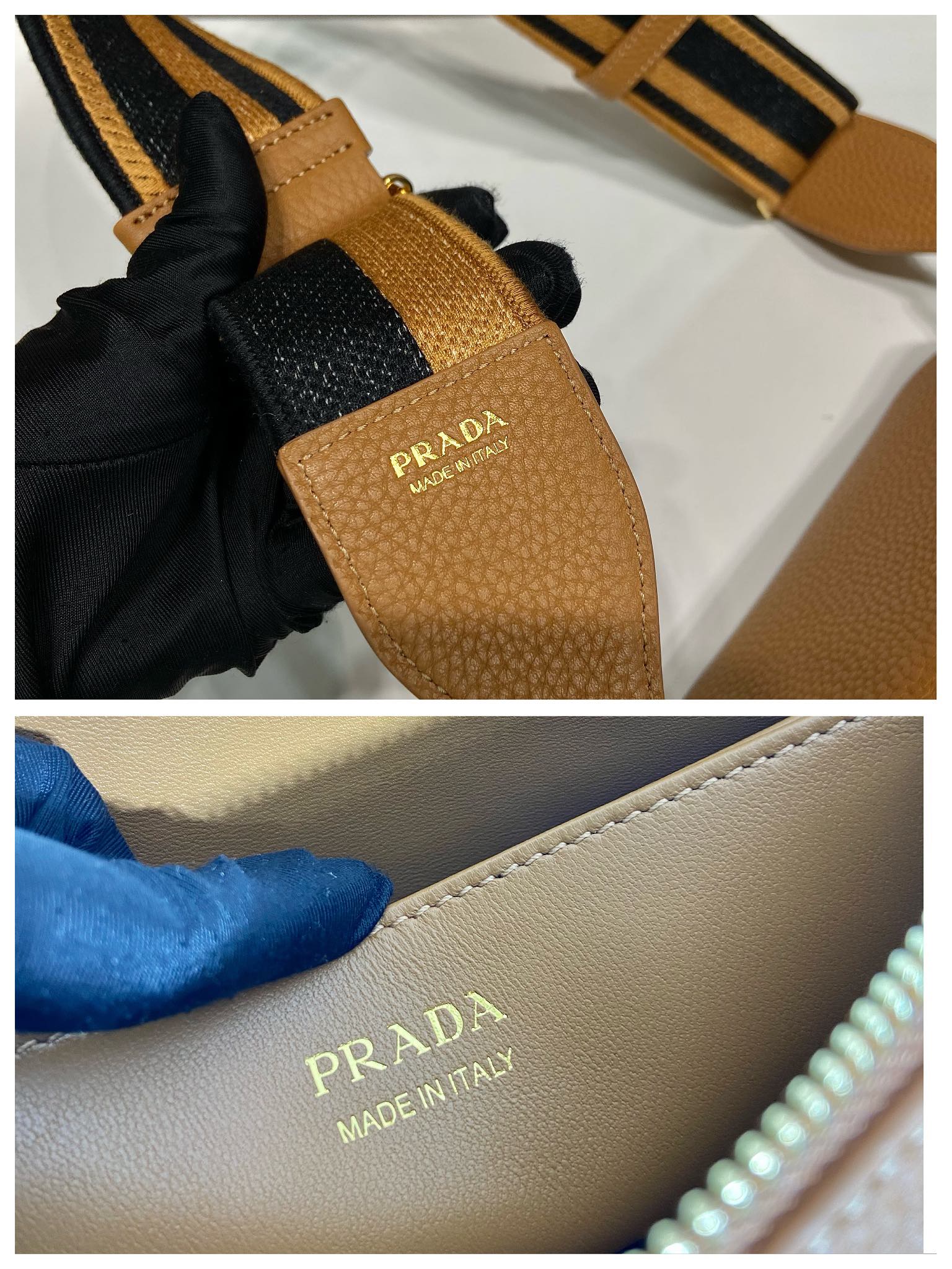 Pra*a leather shoulder bag-1bh194-25*14*6.5cm