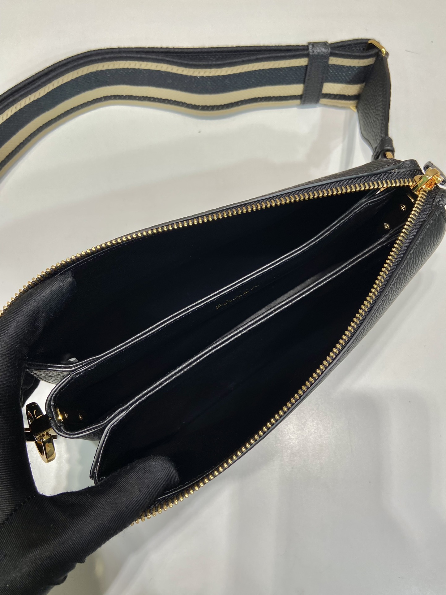 Pra*a leather shoulder bag-1bh194-25*14*6.5cm