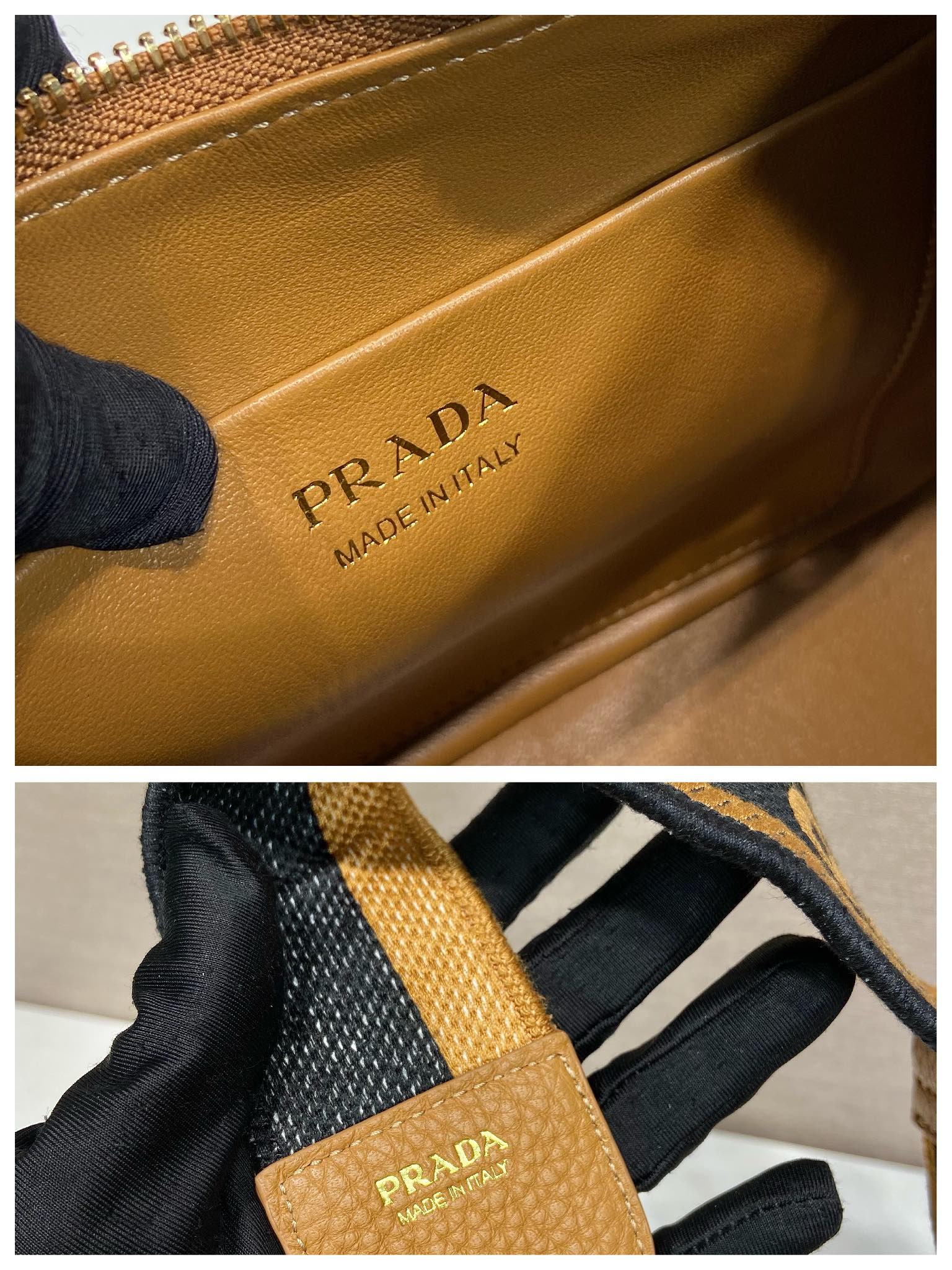 Pra*a leather shoulder bag-1bh193-24*18*6cm