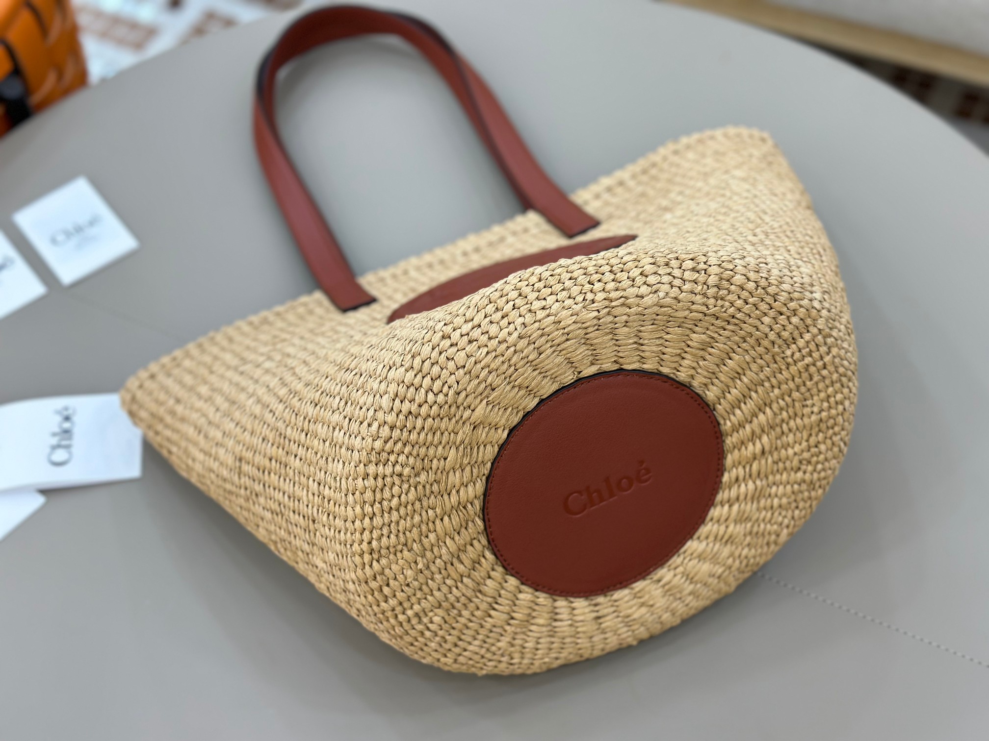 Chloé Horse Medal Basket In Natural Fibers-46*27*30CM