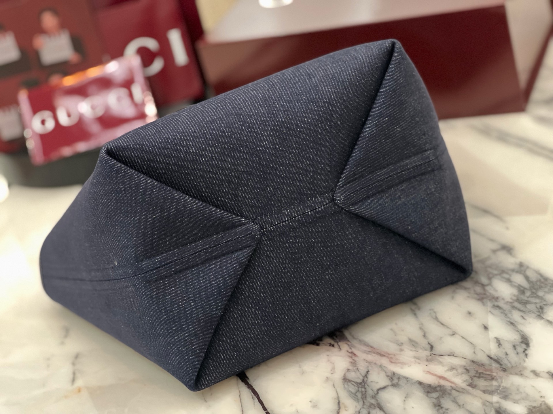 gv*c* totissima small reversible tote in dark blue De*1m -22*19*18cm