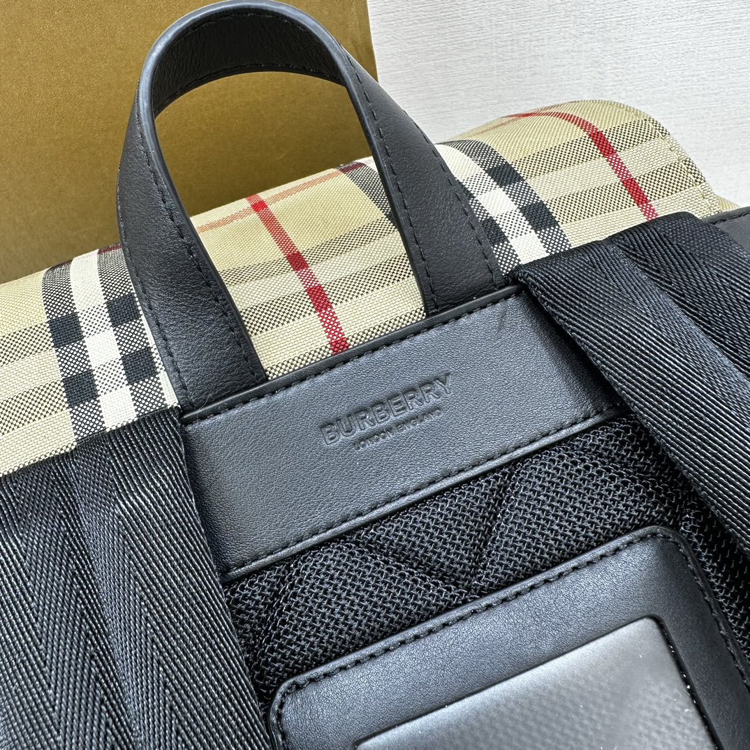 Bv*b*rry unisex thomas bear check cotton backpack-26*35*11cm