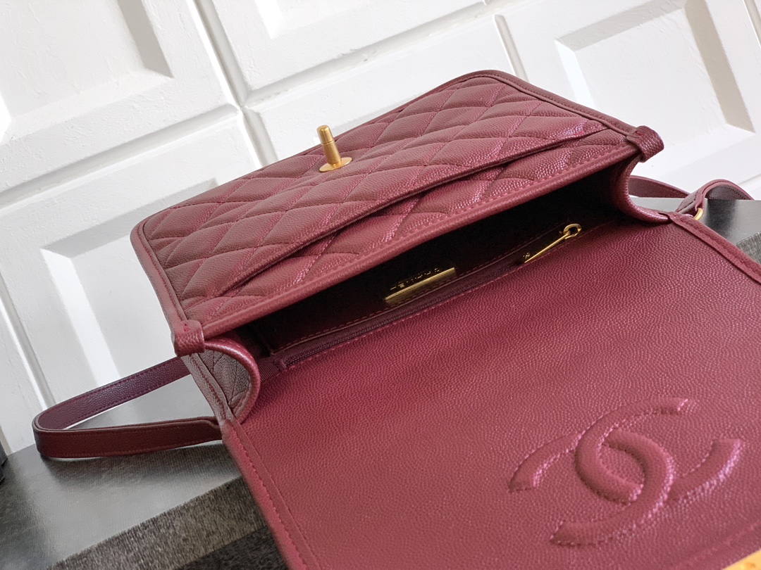 Ch@nel Flap Bag- 22x19.5x7CM