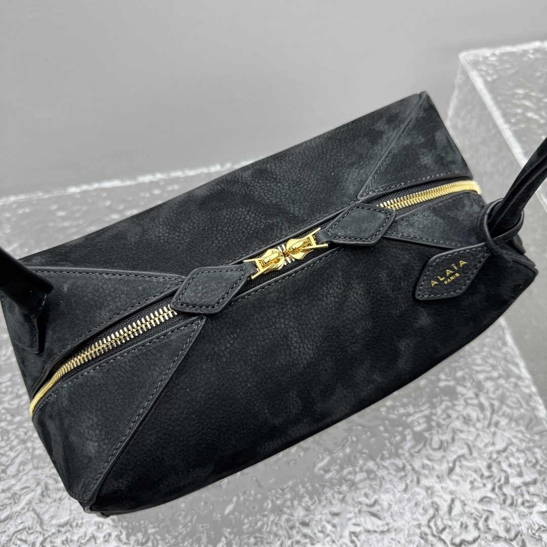 ALAÏA Le Bulldog medium Nubuck Shoulder Bag-32*17*15CM