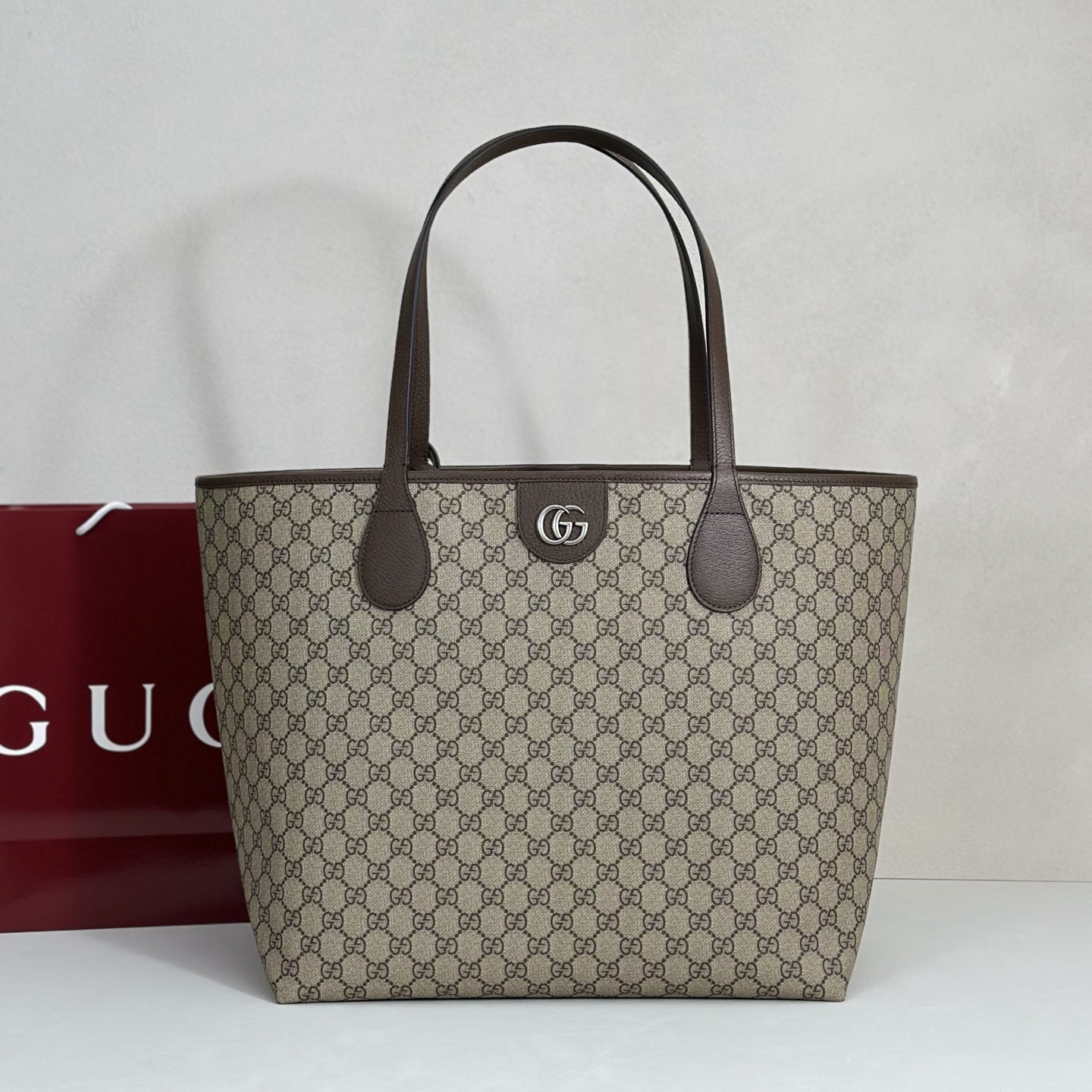 Gv*c*i Brown & Beige Ophidia GG Svp*me Tote -37.5*34.5*22CM