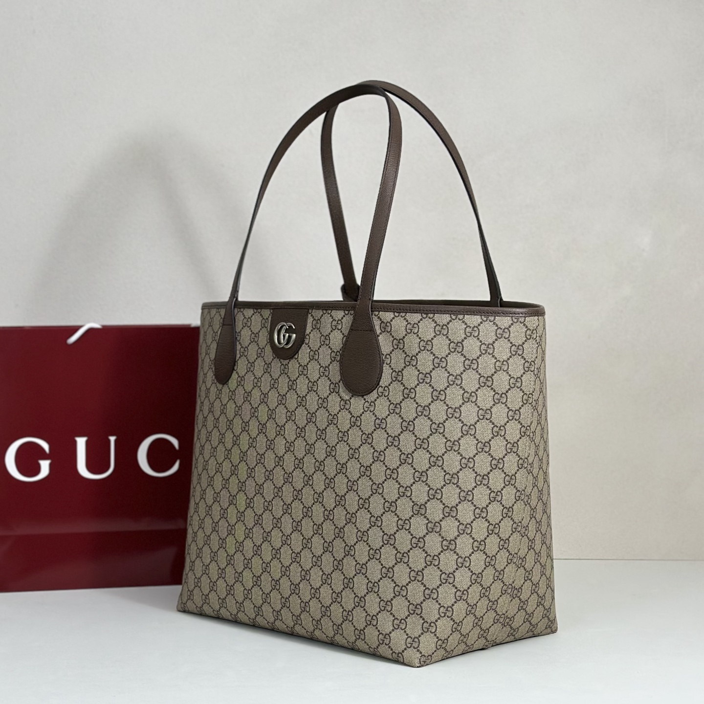 Gv*c*i Brown & Beige Ophidia GG Svp*me Tote -37.5*34.5*22CM
