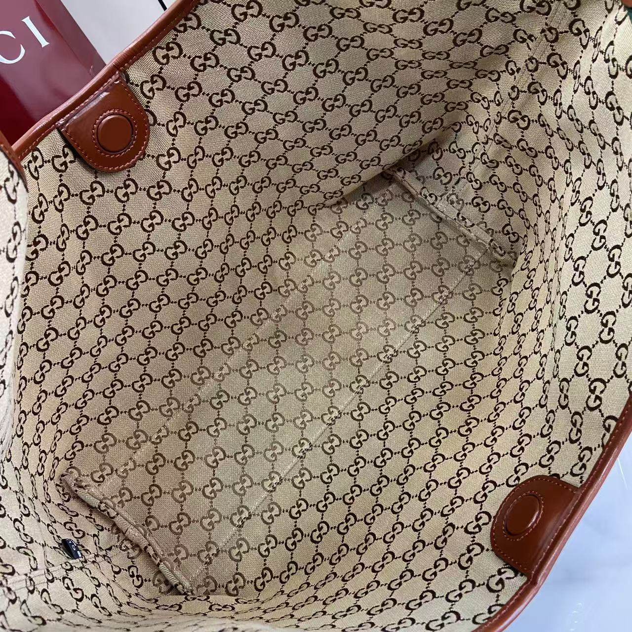 Gv*c*i Giglio Large Tote Bag Brown Leather-42*60*47CM