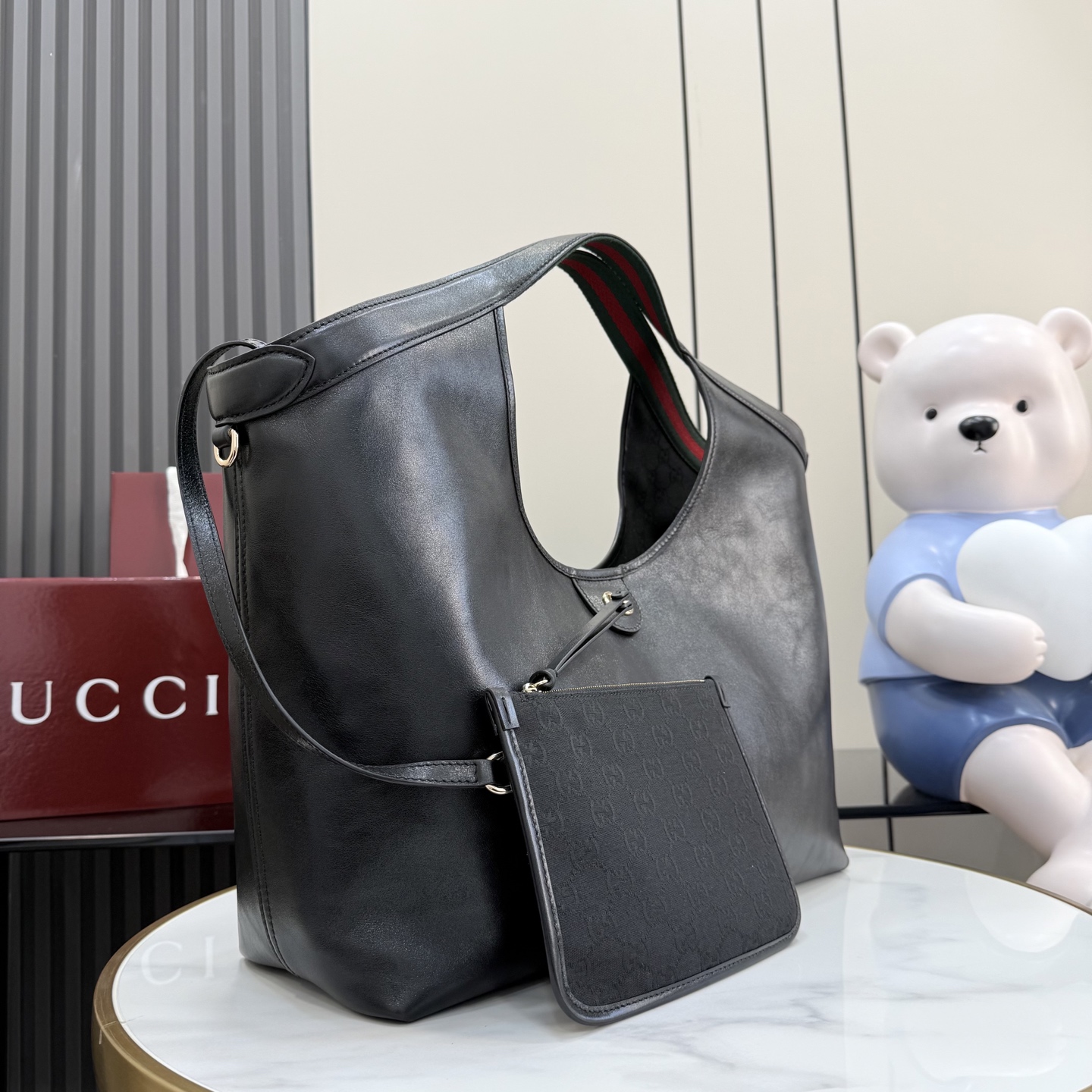 Gv*c*i Giglio Large Tote Bag Brown Leather-42*60*47CM