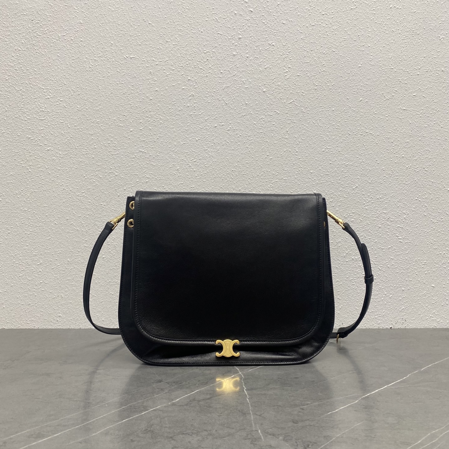 Celin* Soft Triomphe Besace Leather Shoulder Bag-32x7x27CM