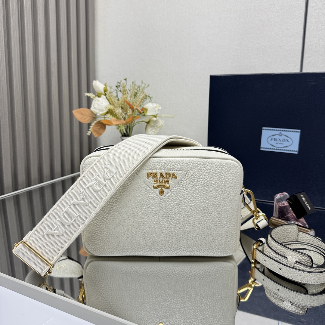 Pra*a Leather Shoulder Bag-1BH082-22*14*8CM