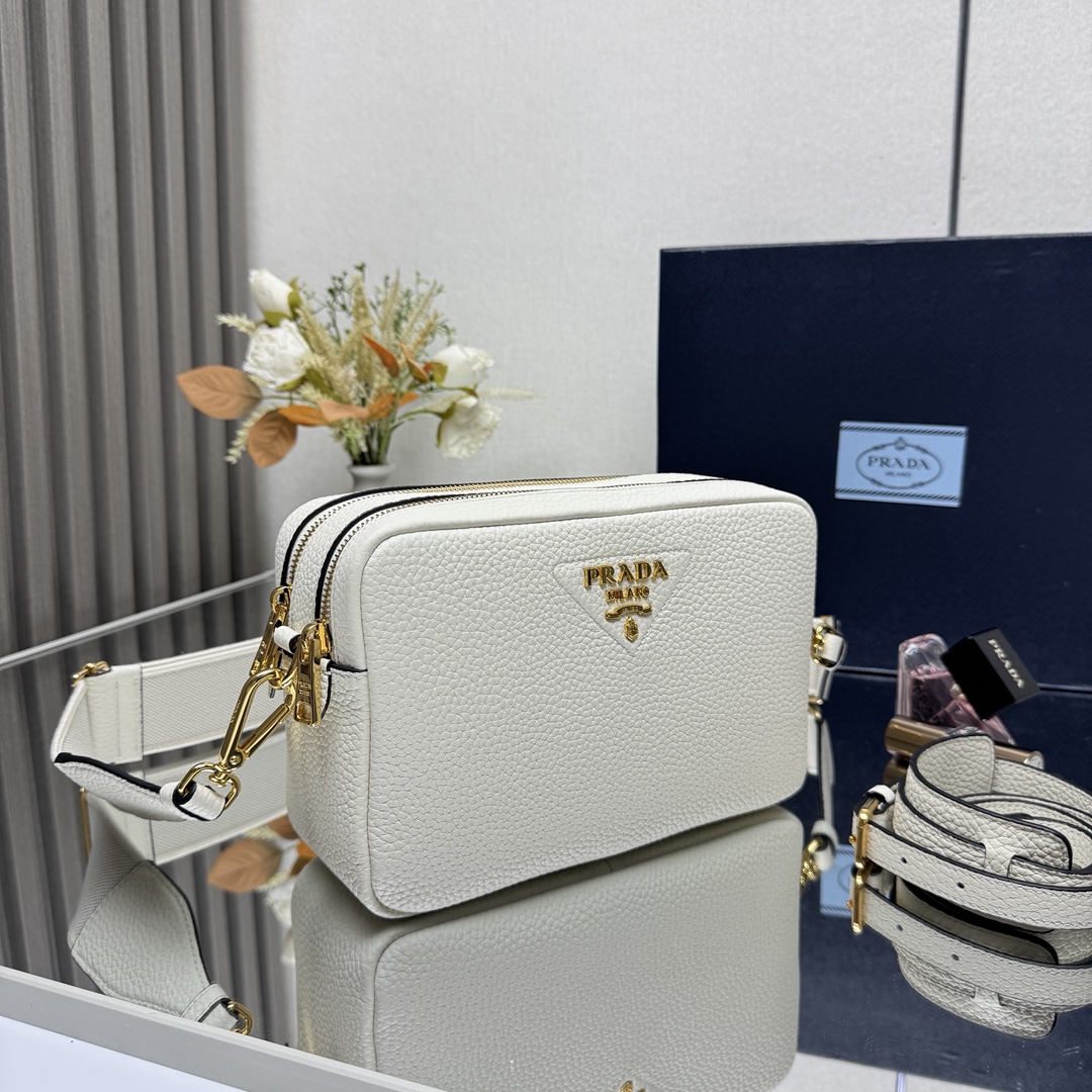 Pra*a Leather Shoulder Bag-1BH082-22*14*8CM
