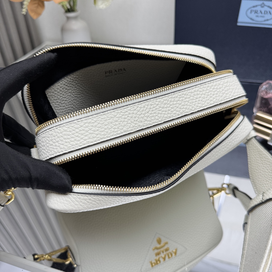 Pra*a Leather Shoulder Bag-1BH082-22*14*8CM