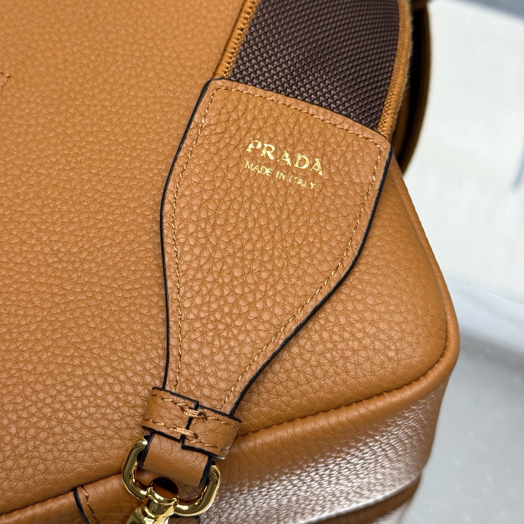 Pra*a Leather Shoulder Bag-1BH082-22*14*8CM