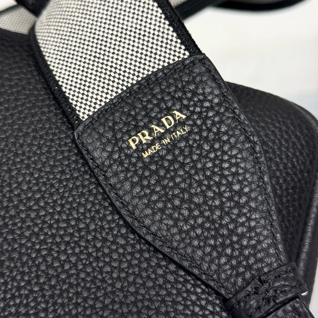Pra*a Leather Shoulder Bag-1BH082-22*14*8CM