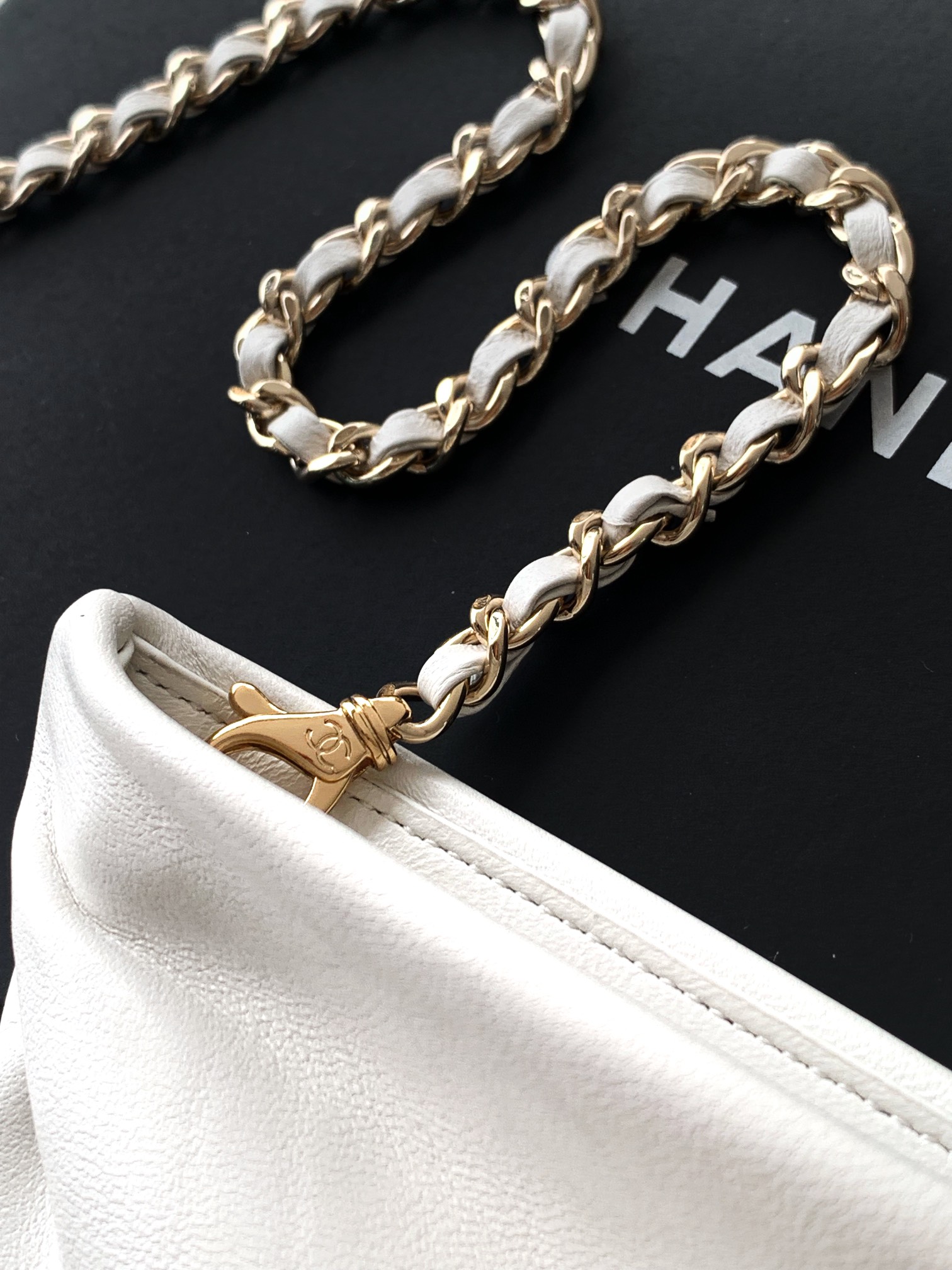 Ch@nel Clutch Bag with Chain Lambskin-14x24 x 5CM