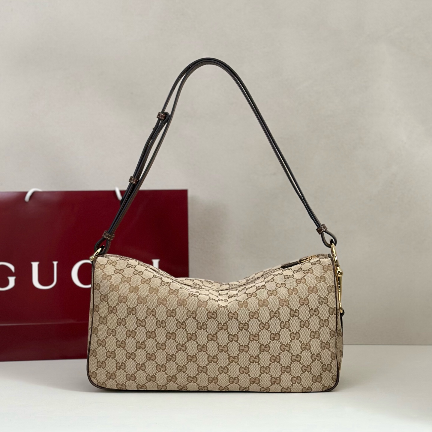 Gvc*1 Half Horsebit Medium Shoulder Bag-38*20*15CM