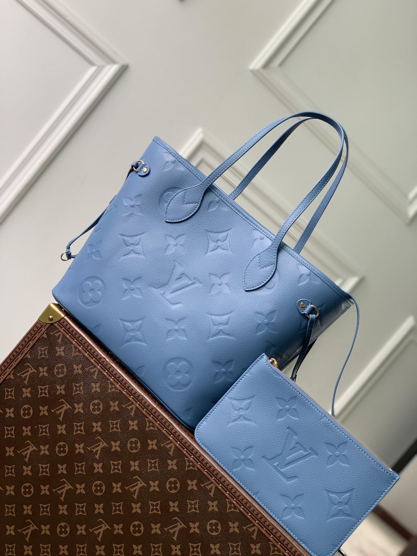 L0vis Vvtt0n Neverfull BB Bandouliere Inside Out Leather Tote-26.5x16.5x11CM