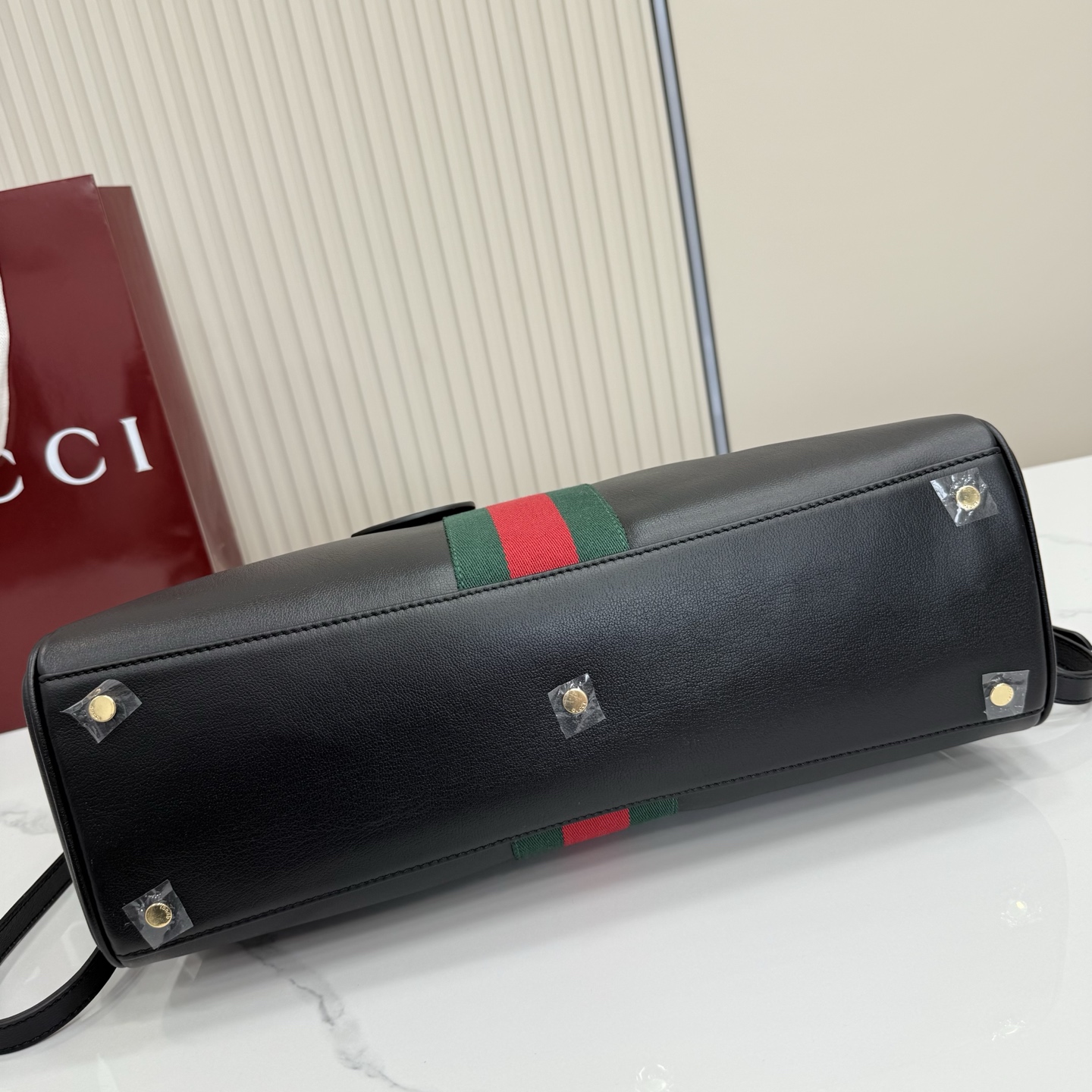 Gv*c* Borsetto Large Boston Bag In Black Leather-38.5*22.5*13CM