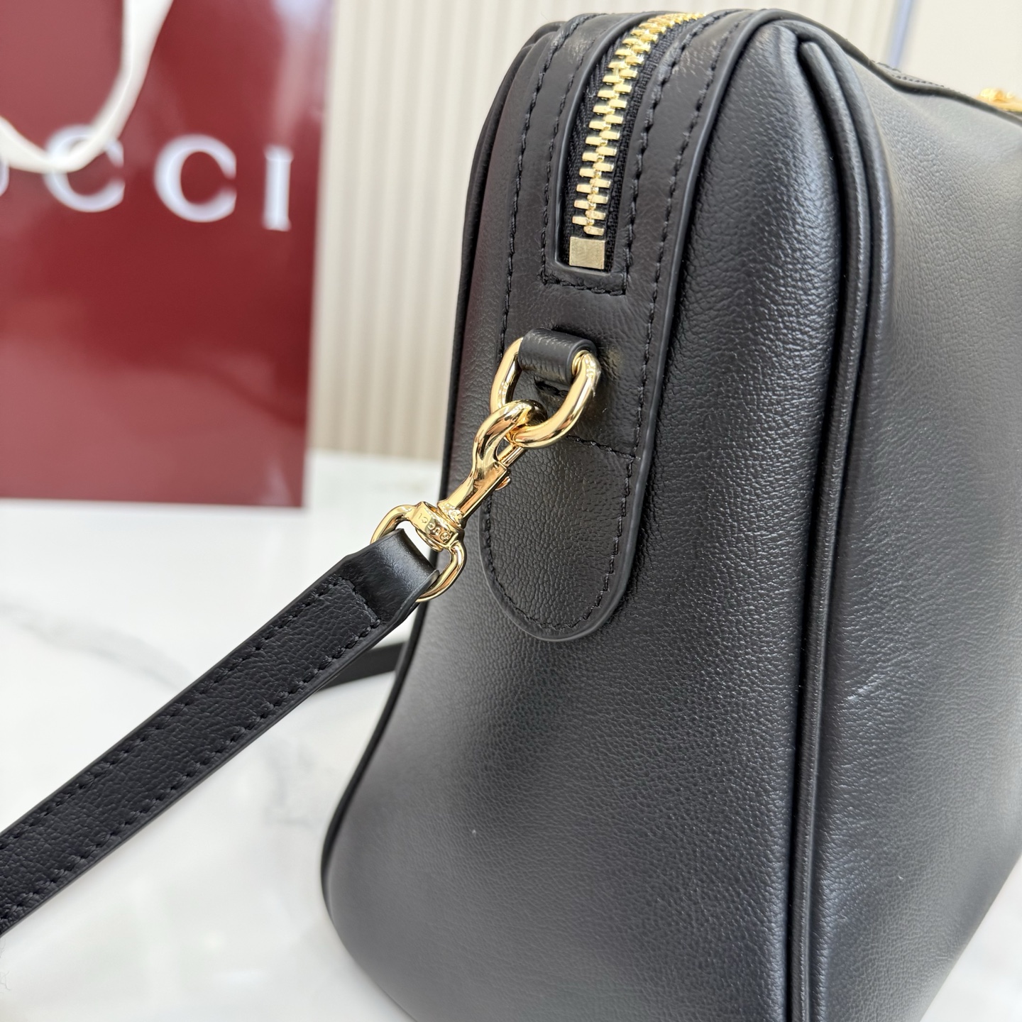 Gv*c* Borsetto Large Boston Bag In Black Leather-38.5*22.5*13CM