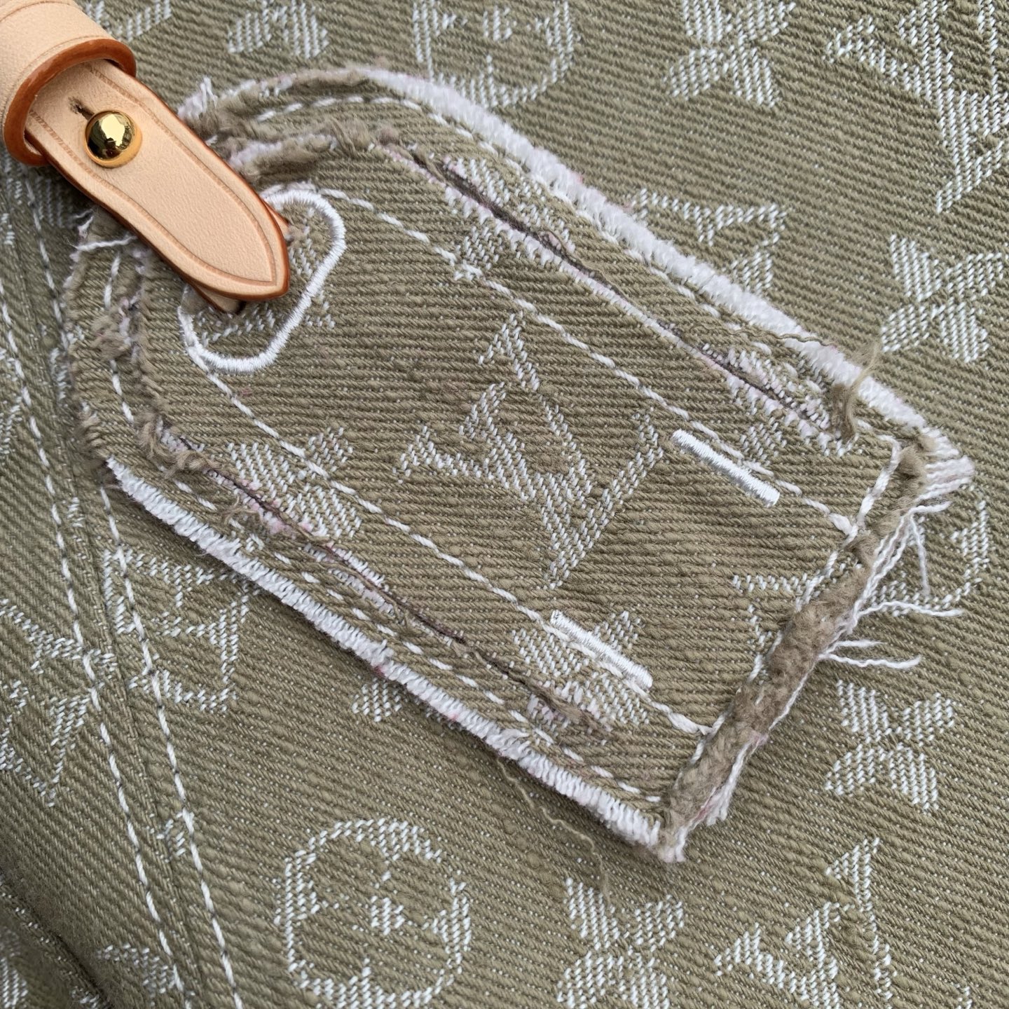 L0vis Vvtt0n Carryall Cargo PM Monogram Denim-33.5 x 23 x 15CM